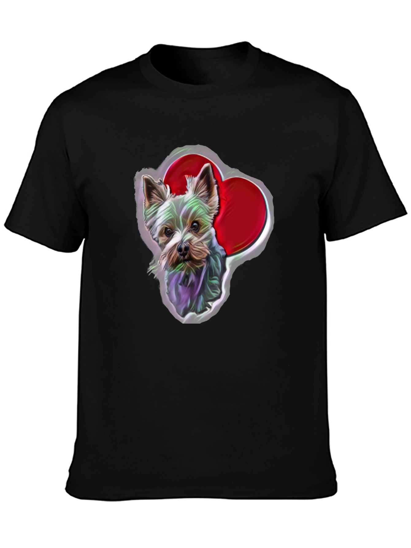 Dog Lover T-Shirt - Yorkshire Terrier with Hearts