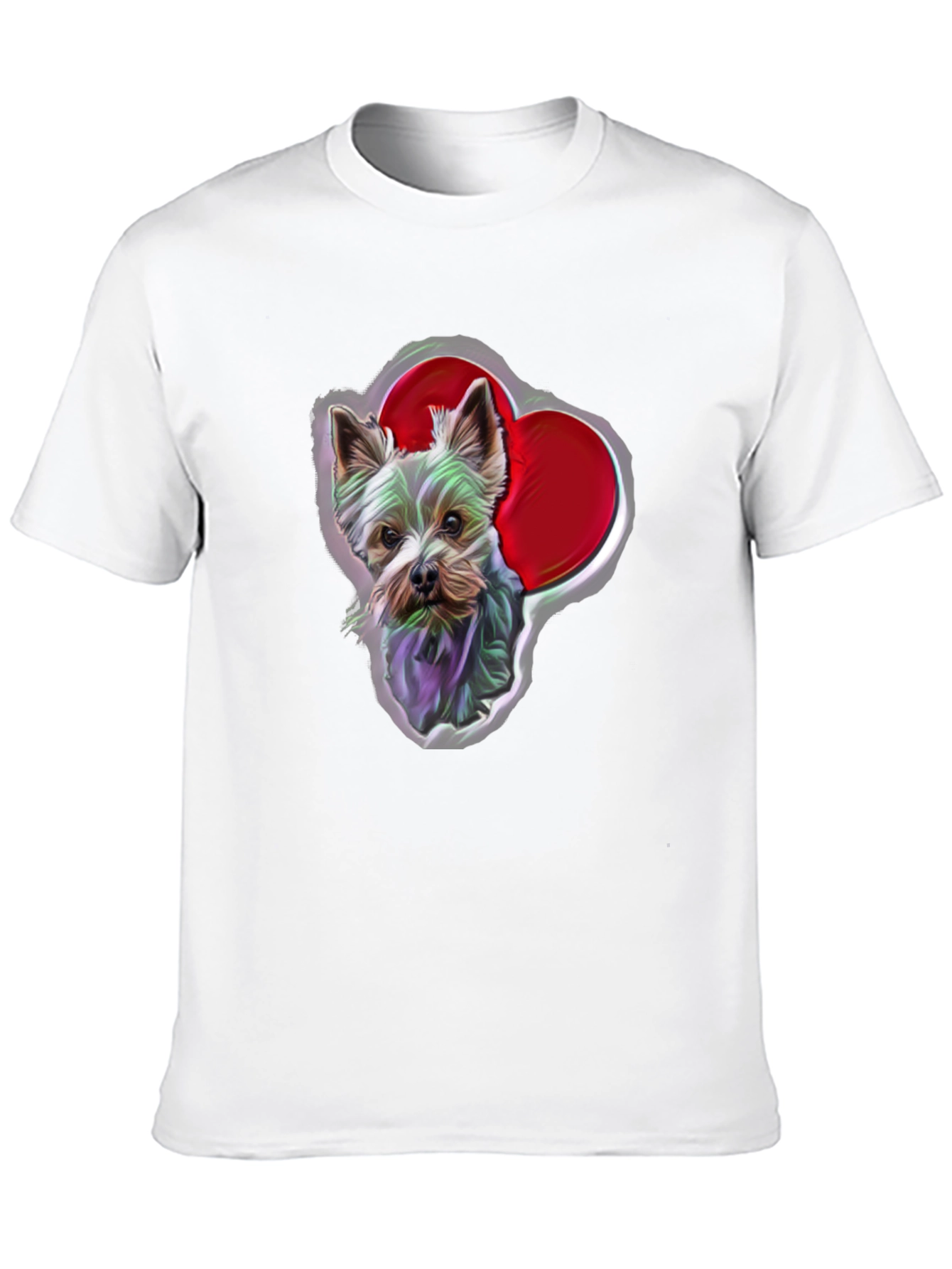 Dog Lover T-Shirt - Yorkshire Terrier with Hearts