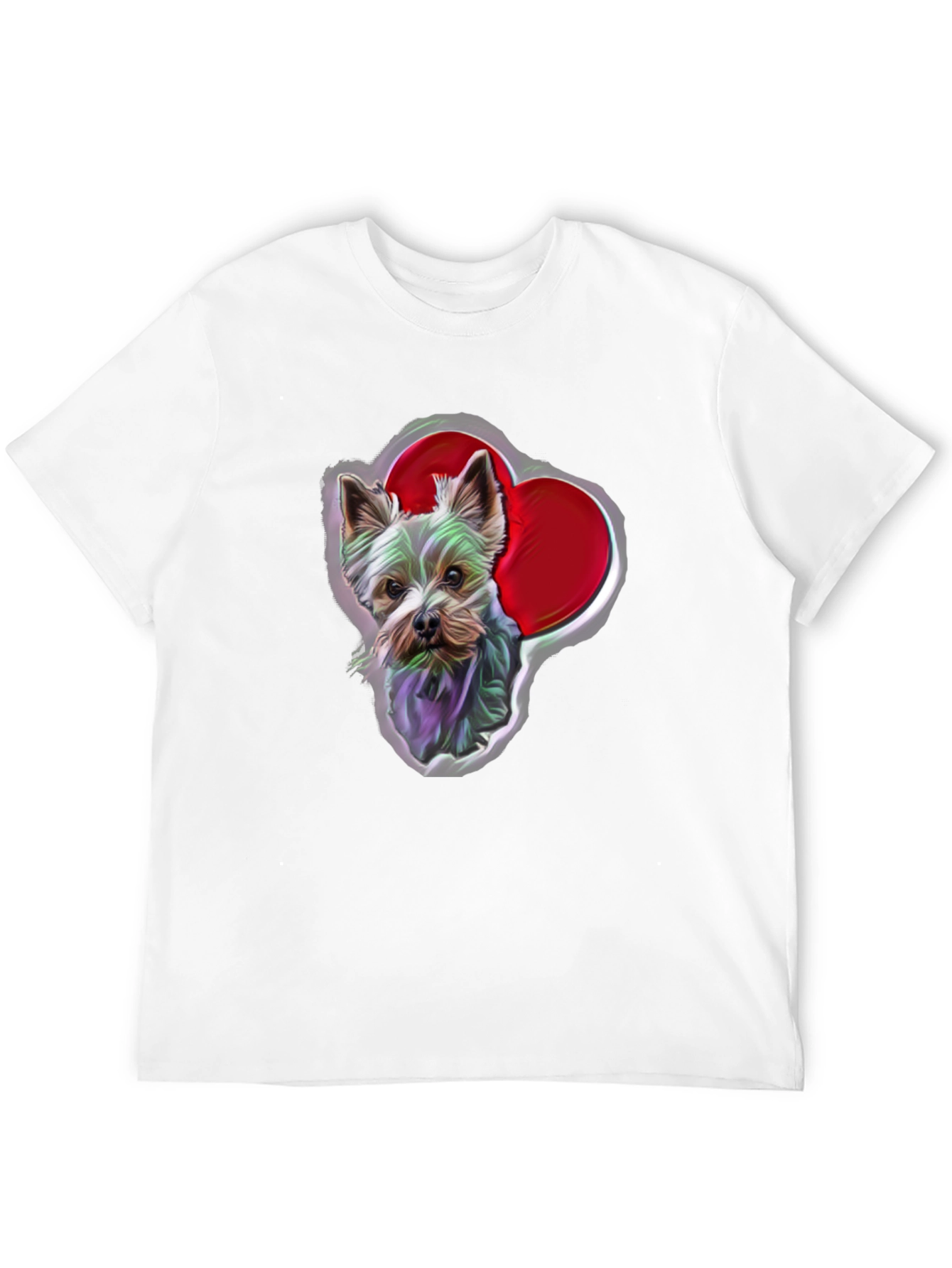 Dog Lover T-Shirt - Yorkshire Terrier with Hearts