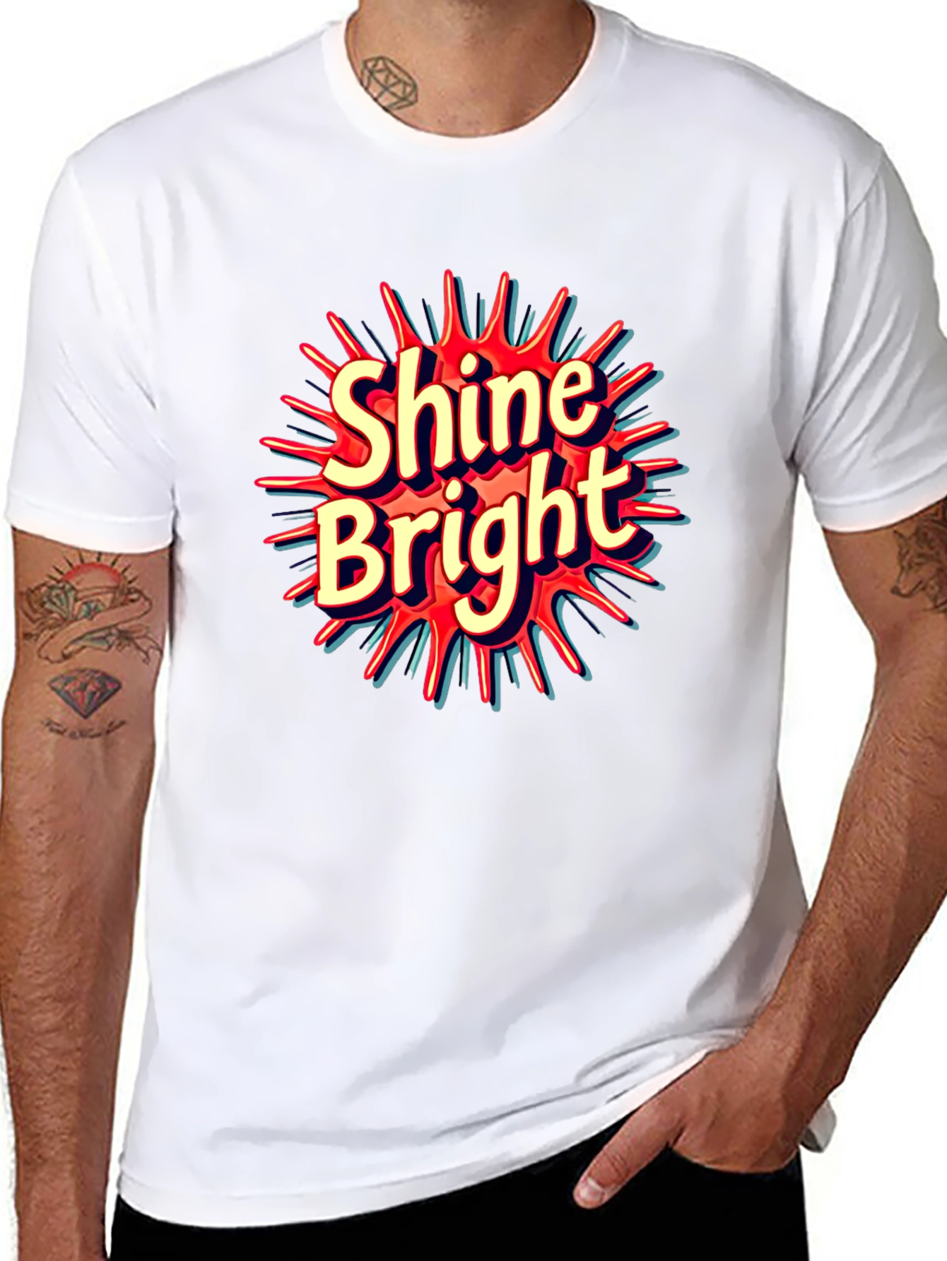 Shine Bright Graphic Tee - Trendy Black T-Shirt