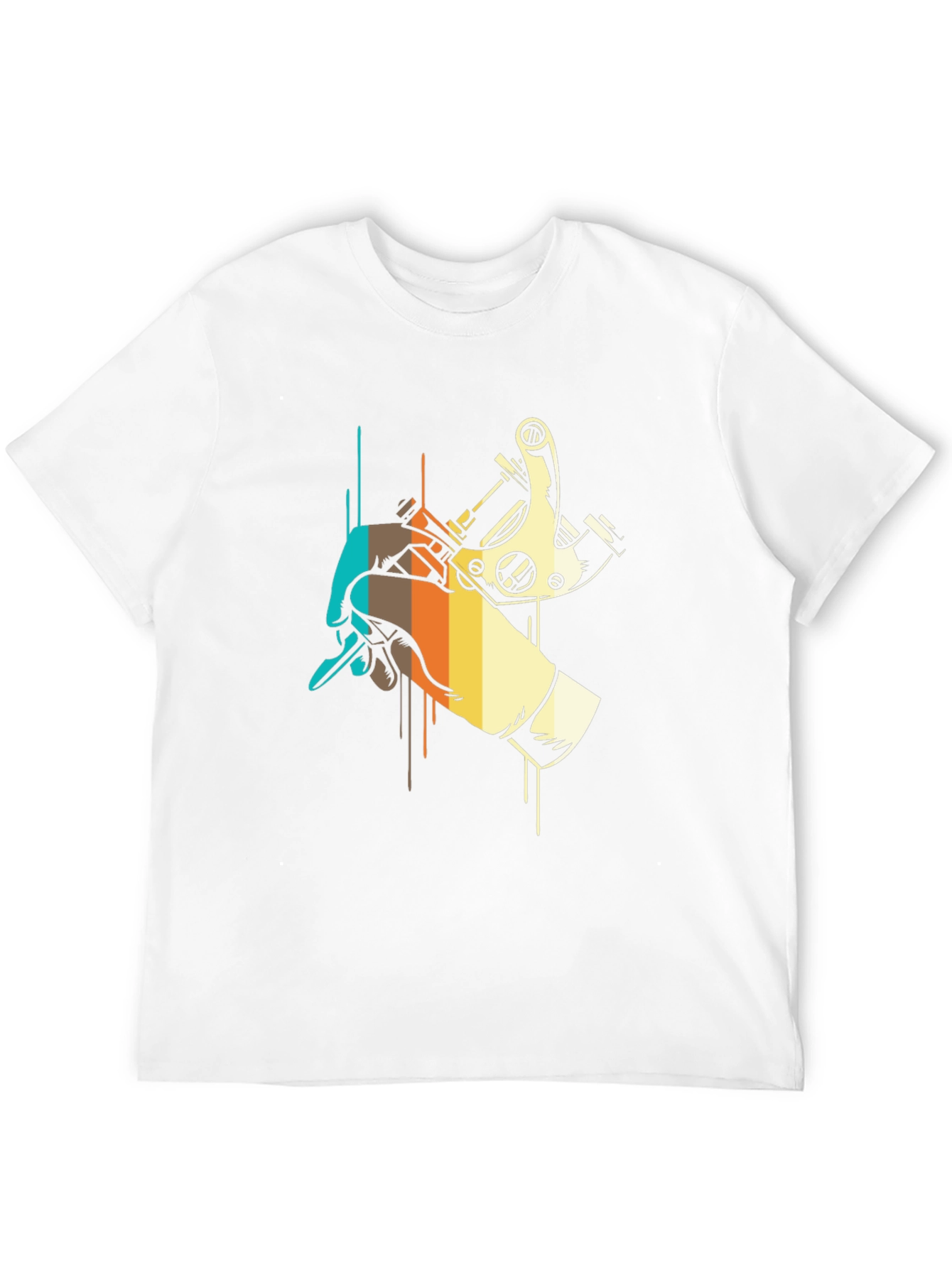 Tattoo Machine Graphic Tee - Retro Design Black T-Shirt