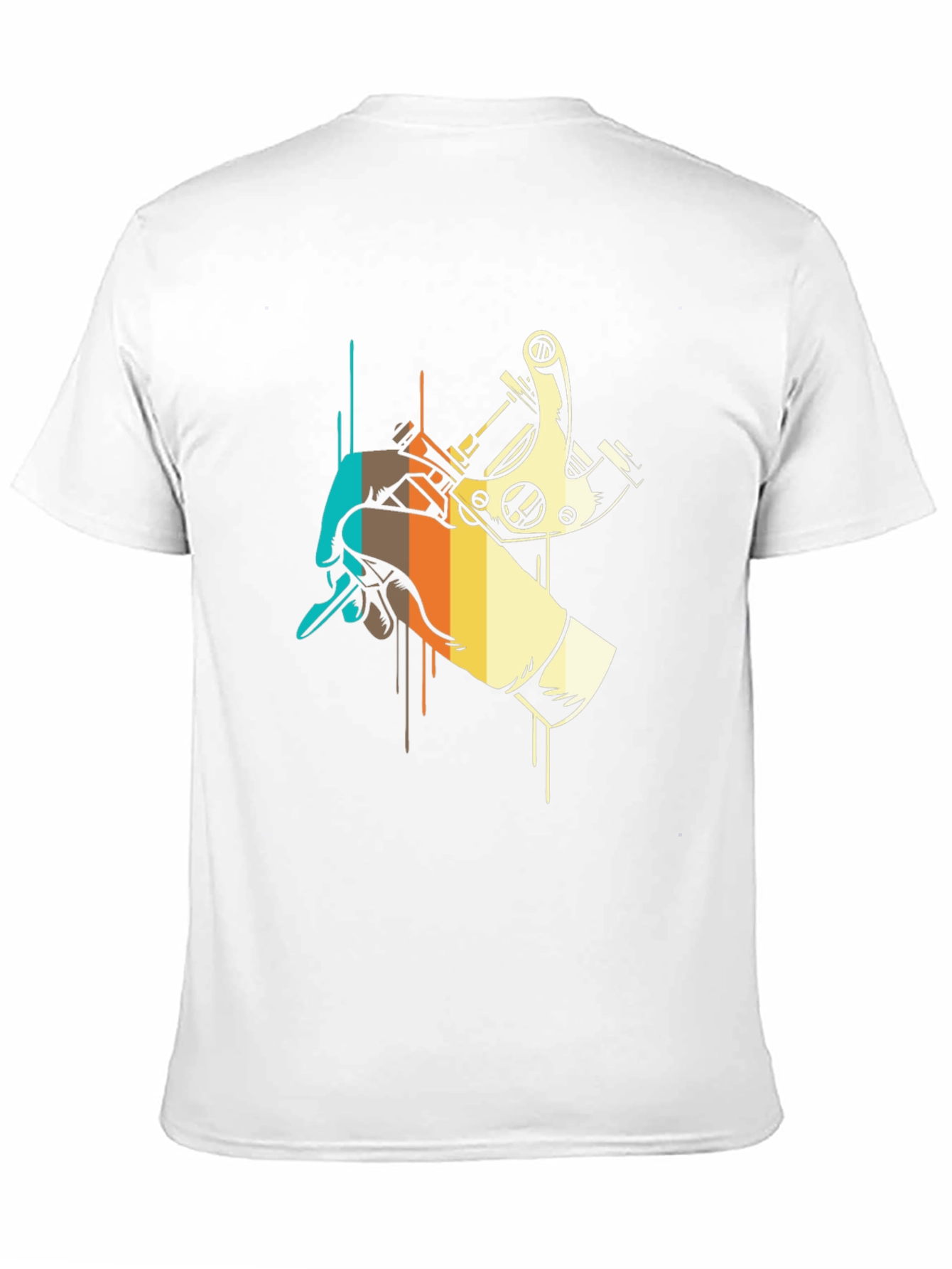 Tattoo Machine Graphic Tee - Retro Design Black T-Shirt