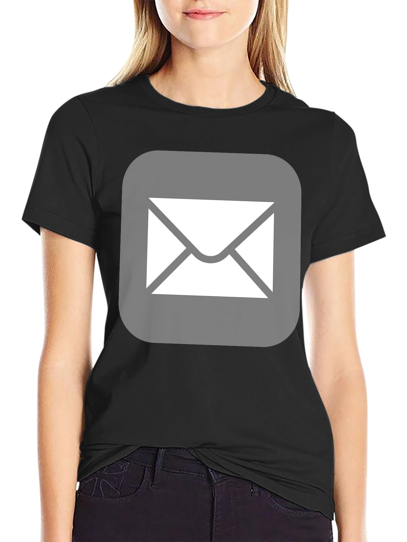 Email Icon Black T-Shirt
