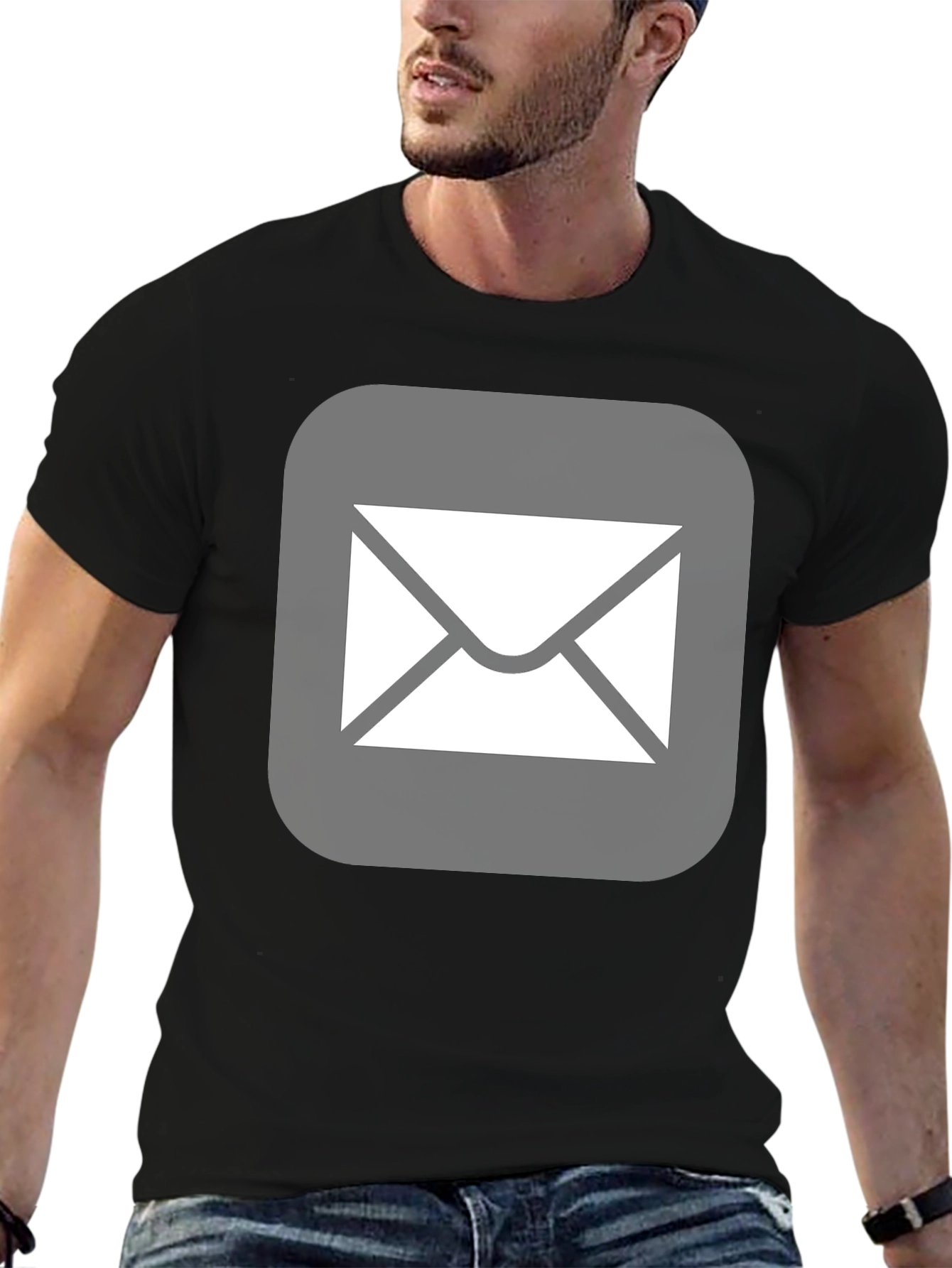 Email Icon Black T-Shirt