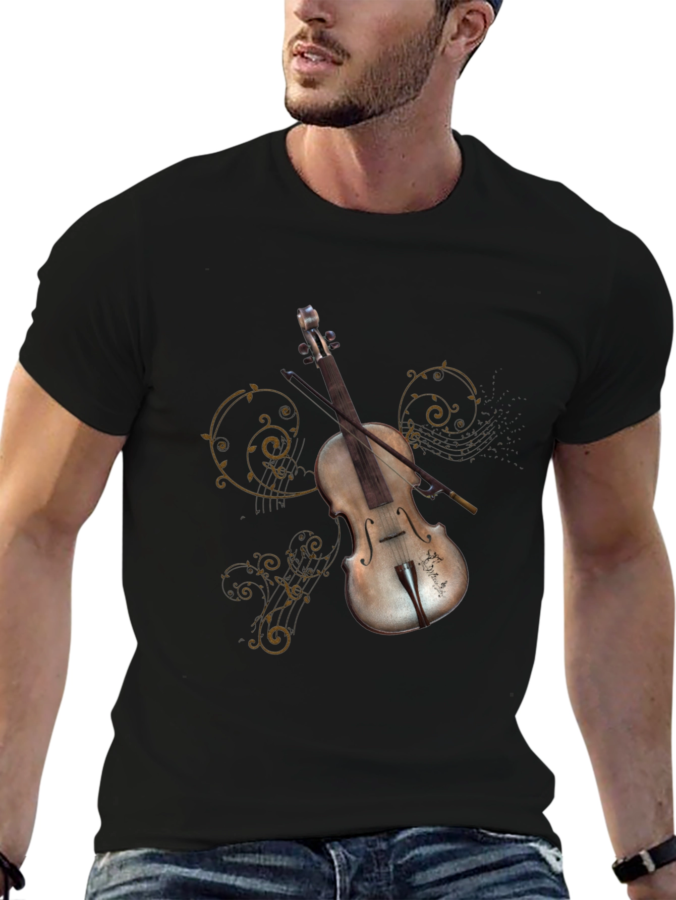 Violin Graphic Tee - Music Lovers T-Shirt