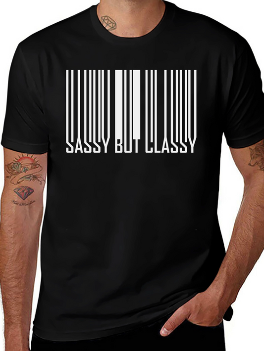 Sassy But Classy Barcode Graphic Tee - Black