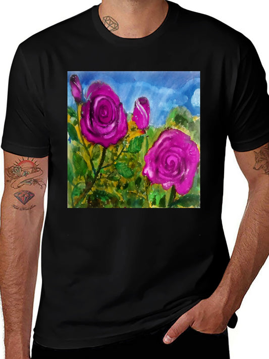 Floral Rose T-Shirt - Artistic Graphic Tee
