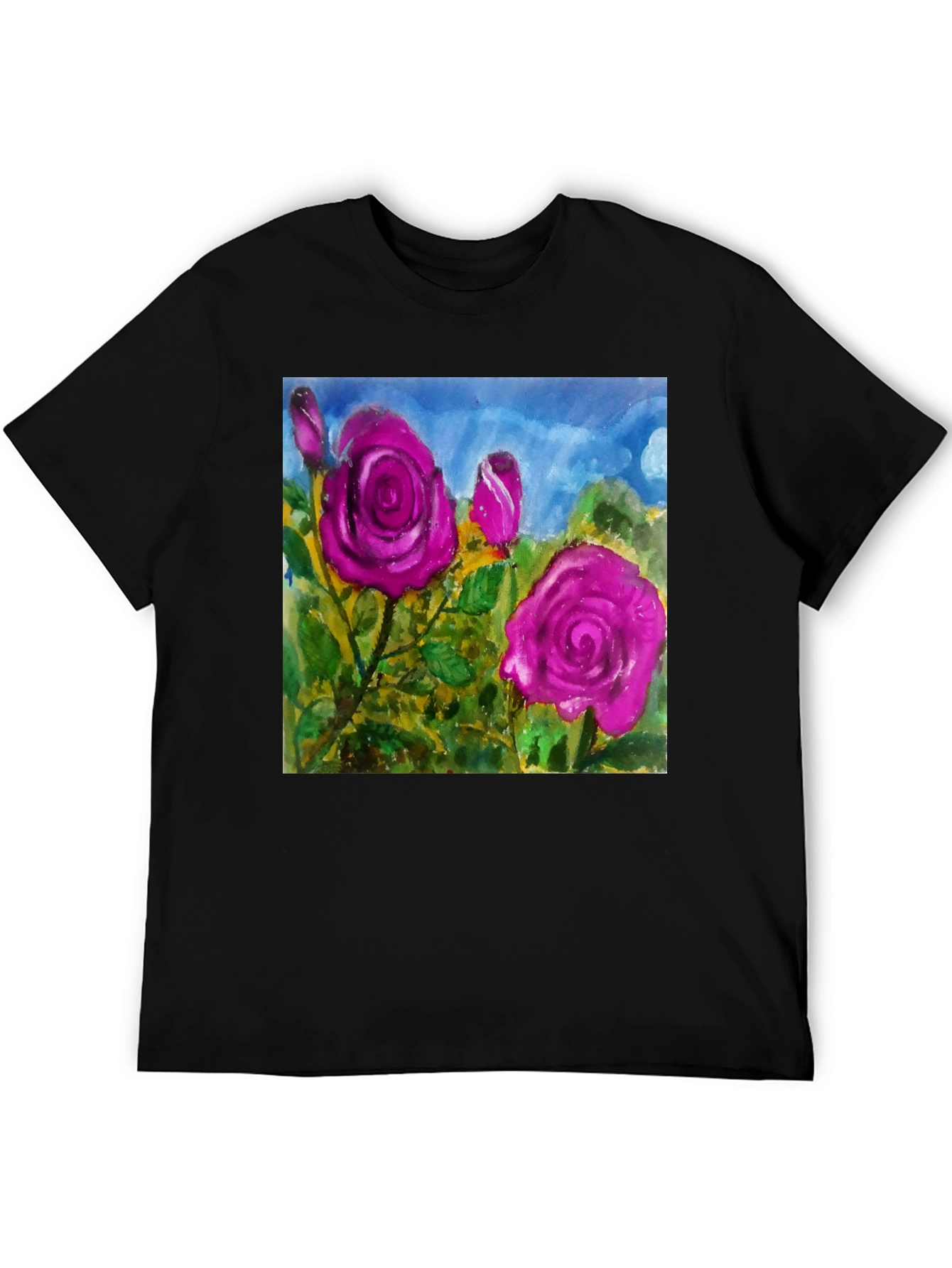 Floral Rose T-Shirt - Artistic Graphic Tee
