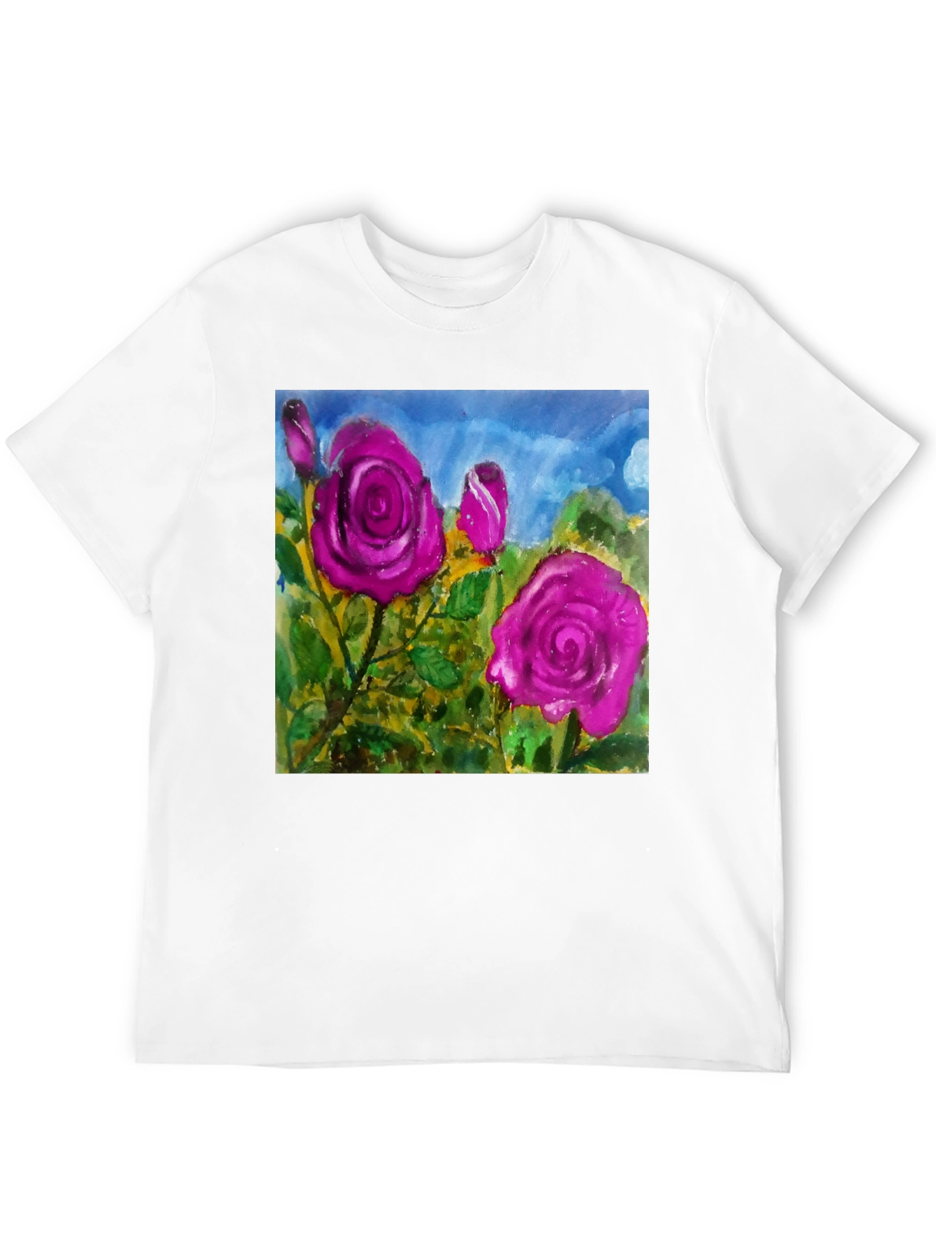Floral Rose T-Shirt - Artistic Graphic Tee
