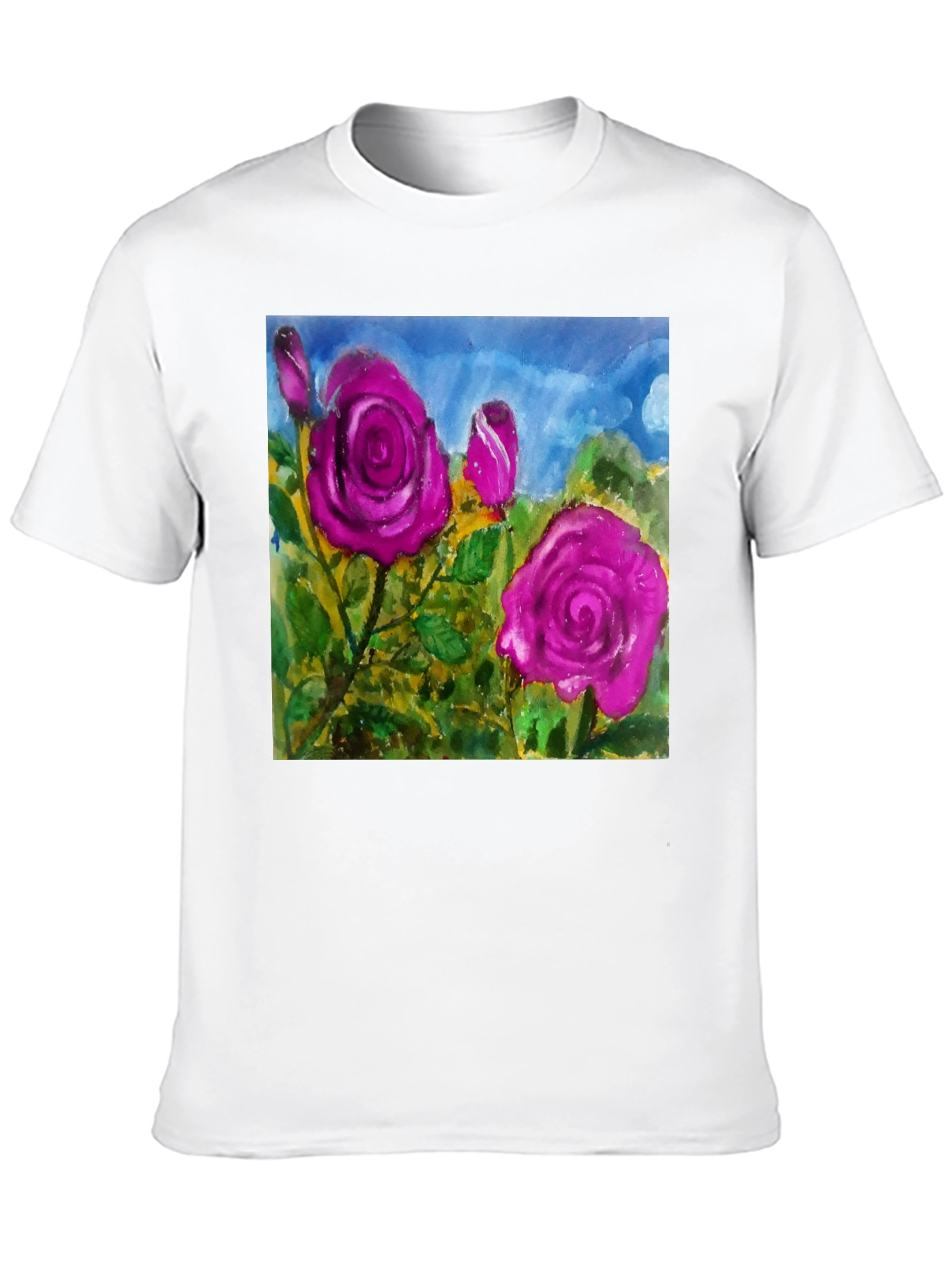 Floral Rose T-Shirt - Artistic Graphic Tee