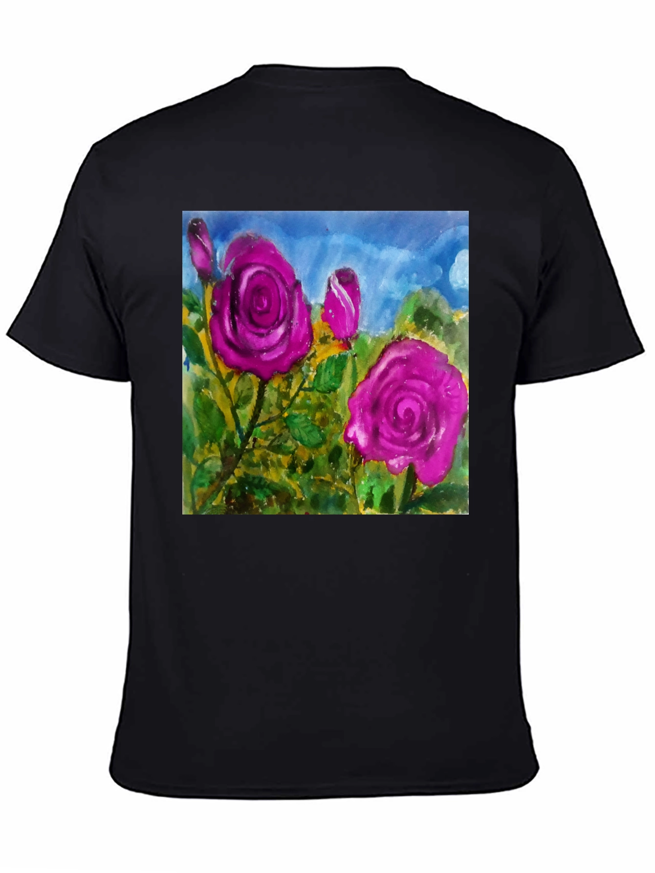 Floral Rose T-Shirt - Artistic Graphic Tee