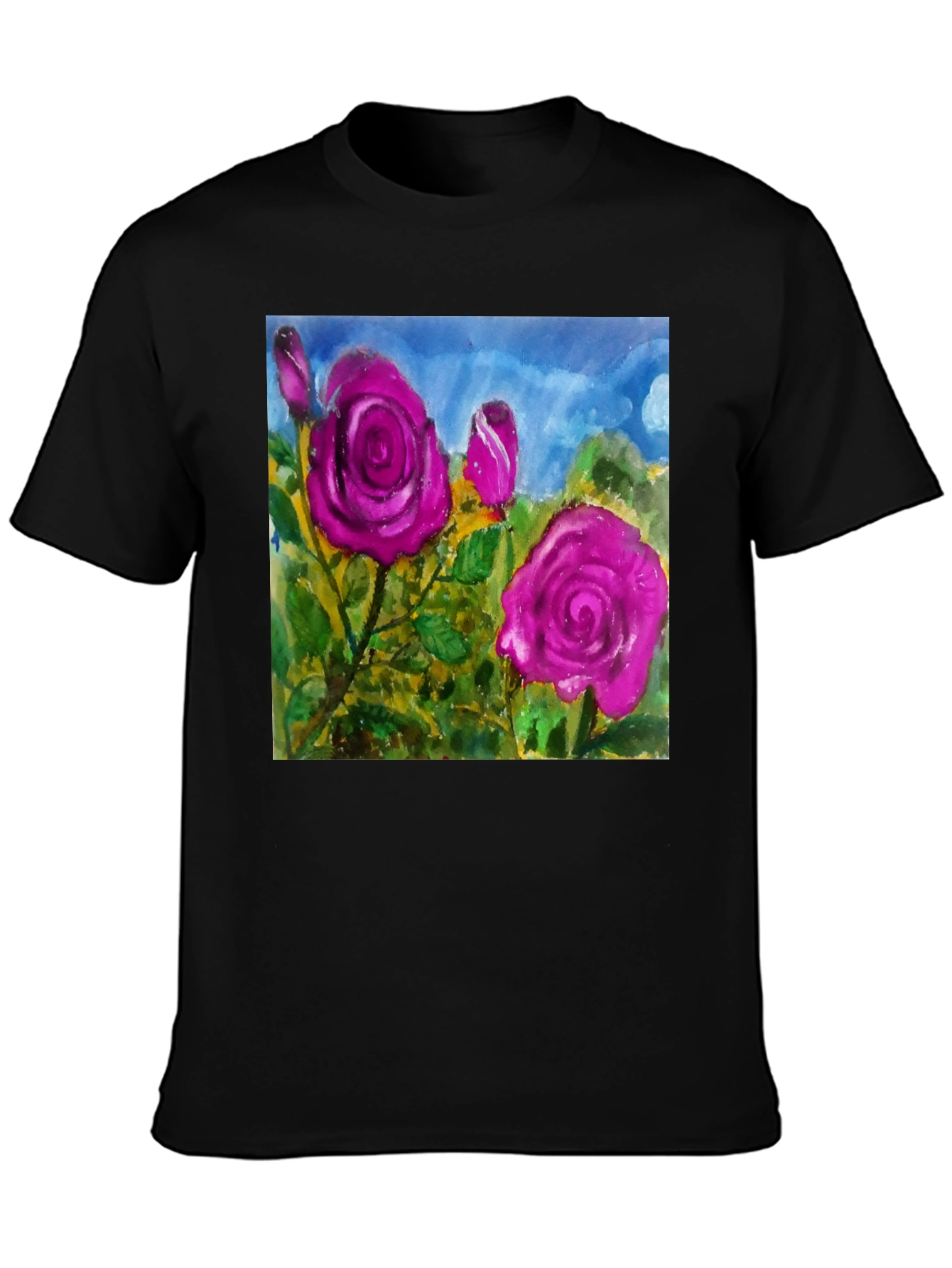 Floral Rose T-Shirt - Artistic Graphic Tee