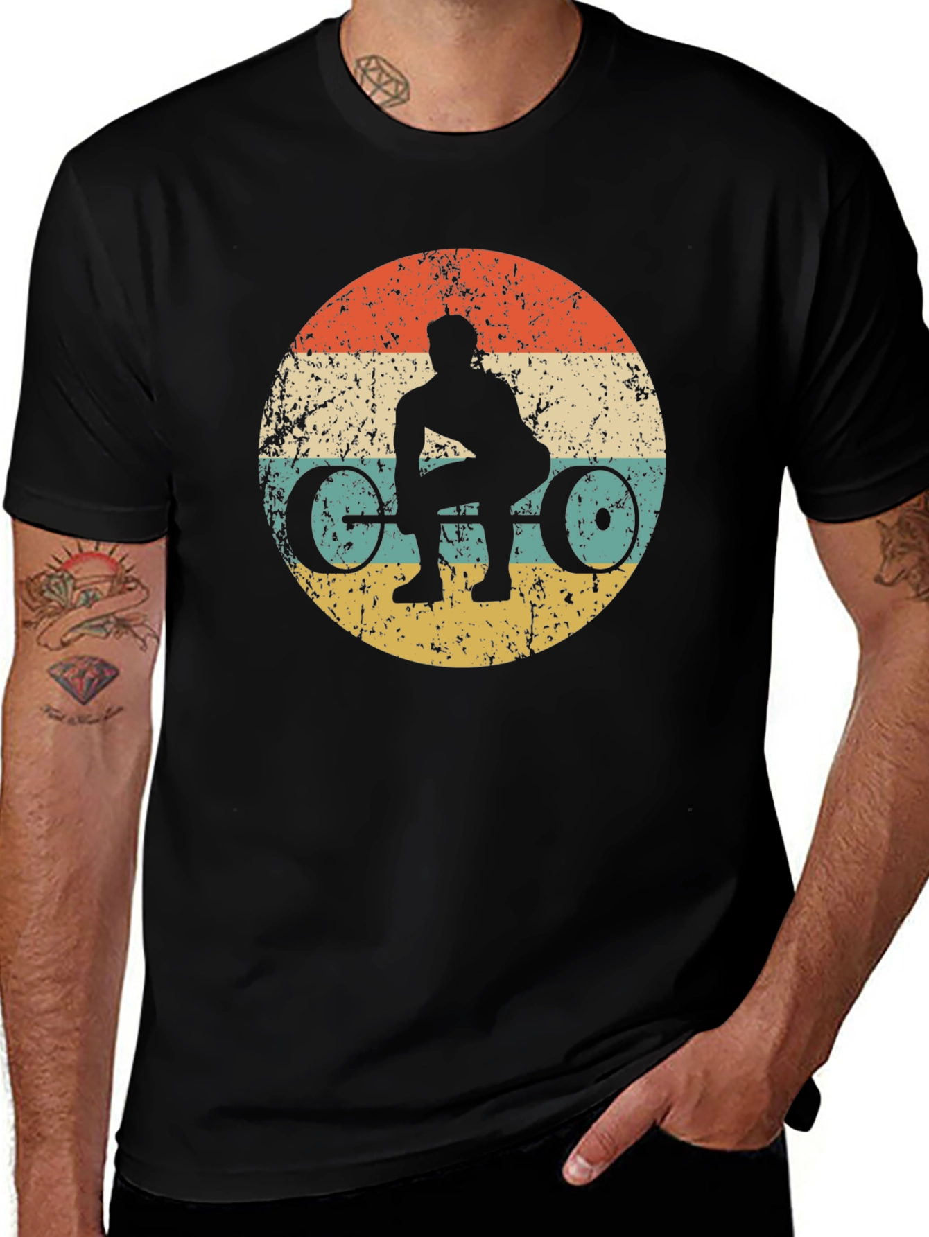 Retro Weightlifting T-Shirt - Deadlift Design