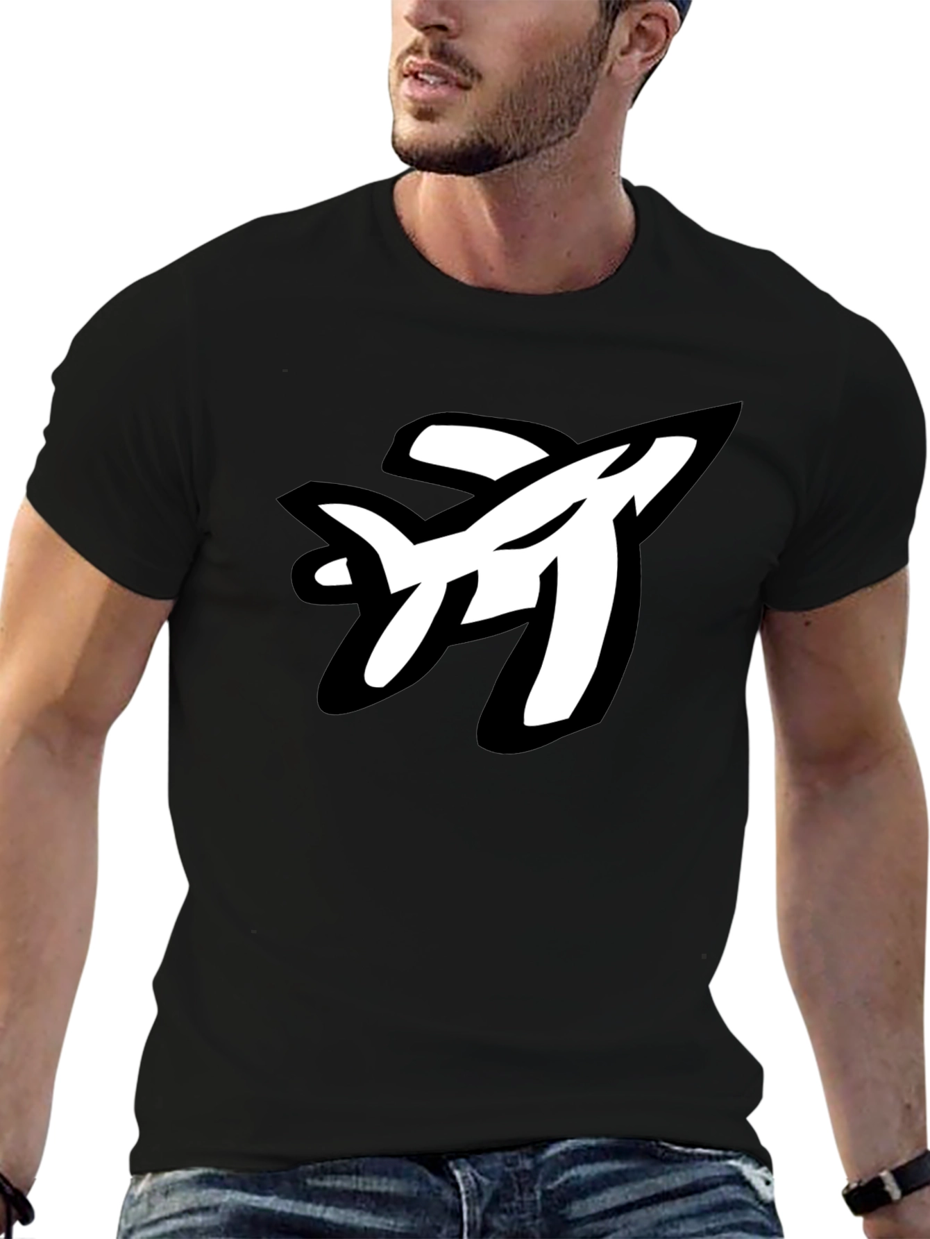 Cool Airplane Graphic Black T-Shirt