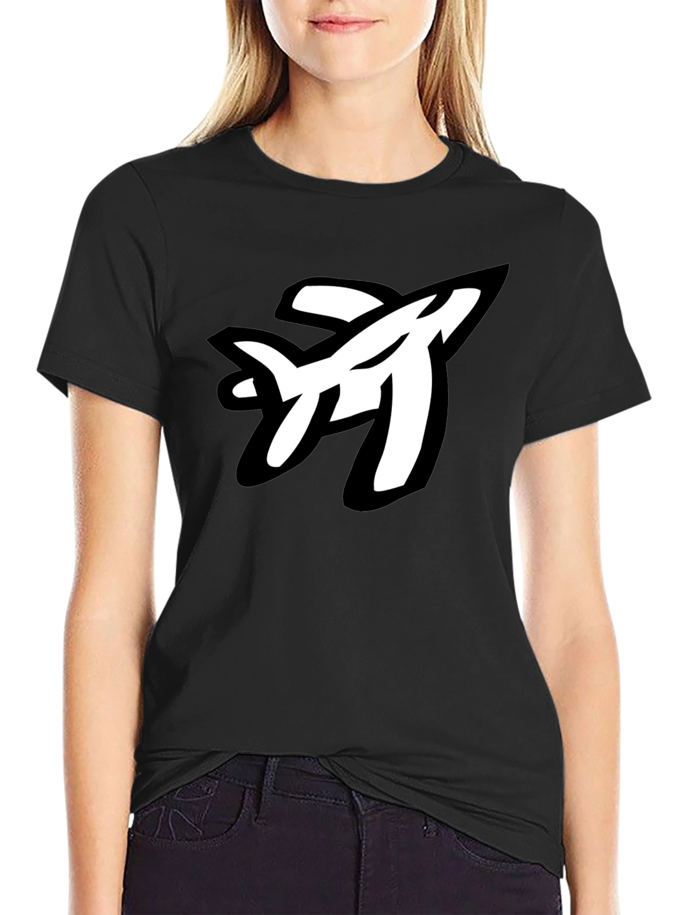 Cool Airplane Graphic Black T-Shirt