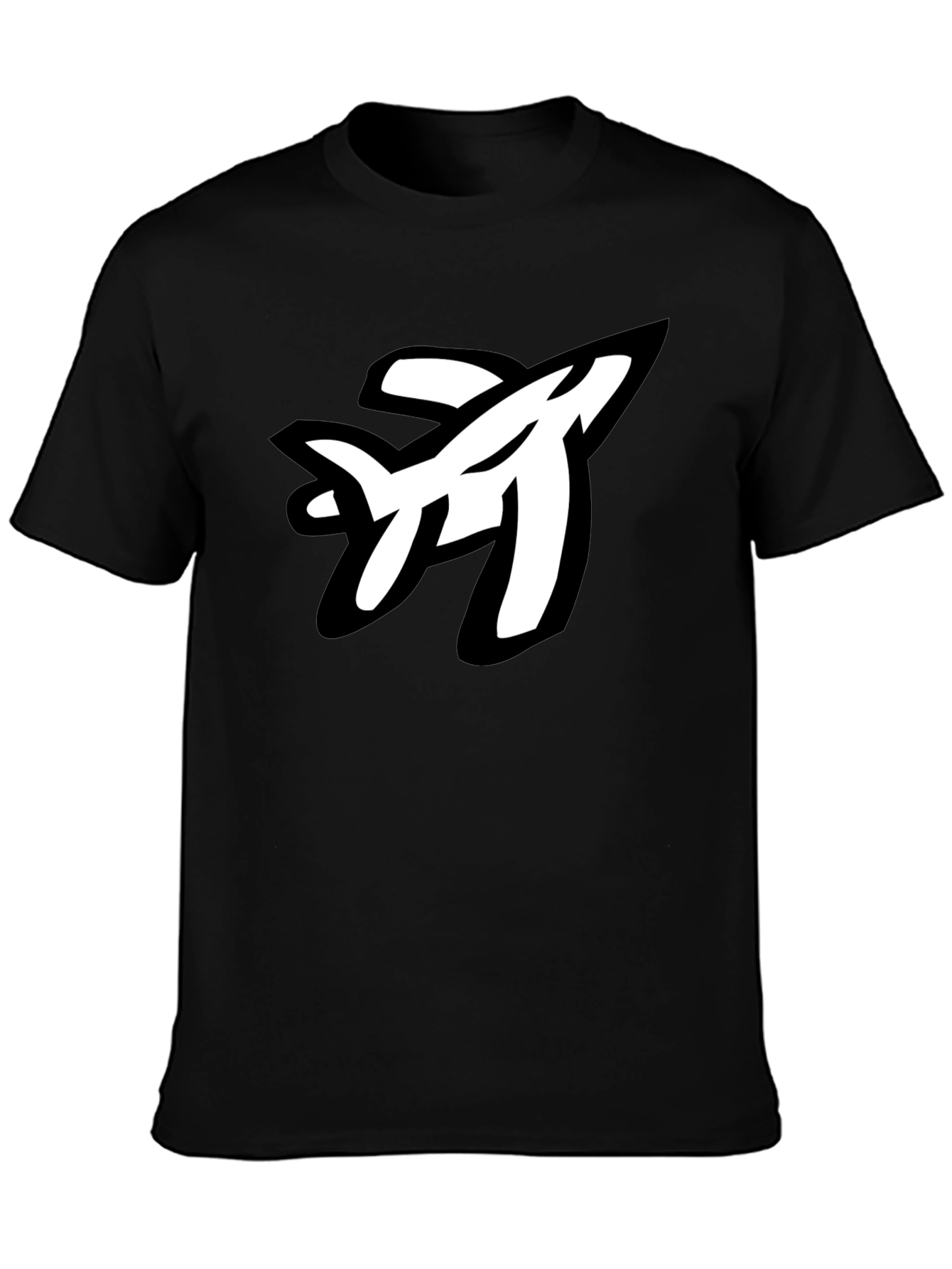 Cool Airplane Graphic Black T-Shirt