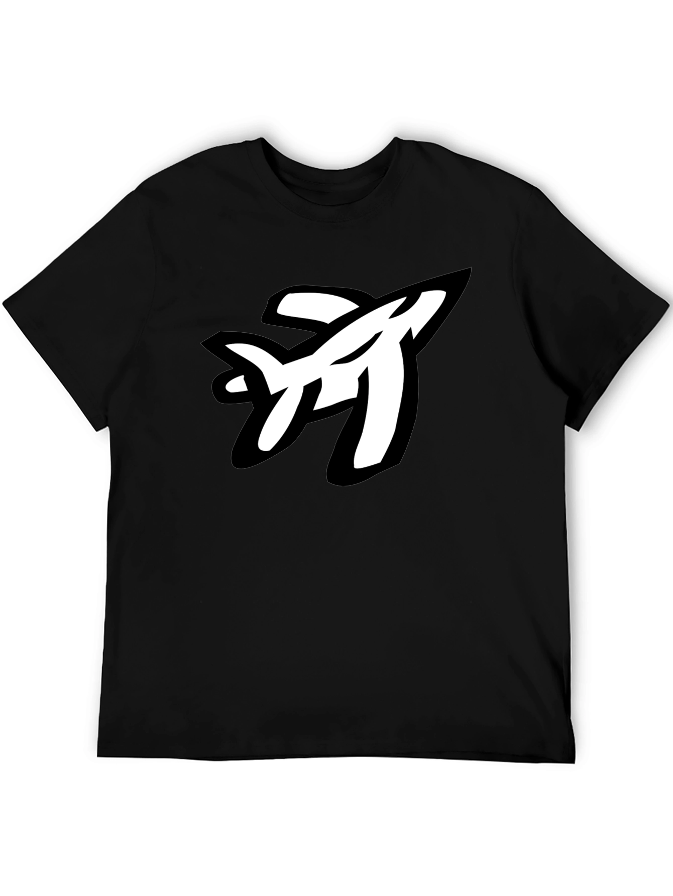 Cool Airplane Graphic Black T-Shirt