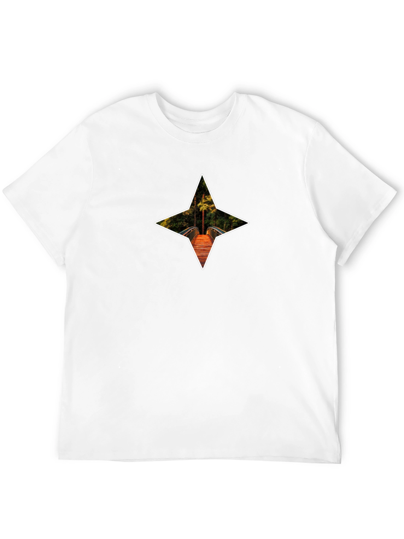 Star Bridge Graphic Tee - Mens Black Cotton T-Shirt