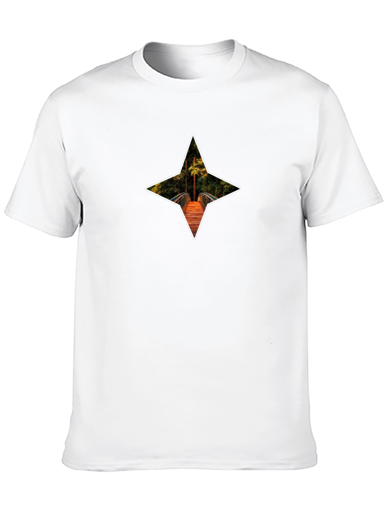 Star Bridge Graphic Tee - Mens Black Cotton T-Shirt