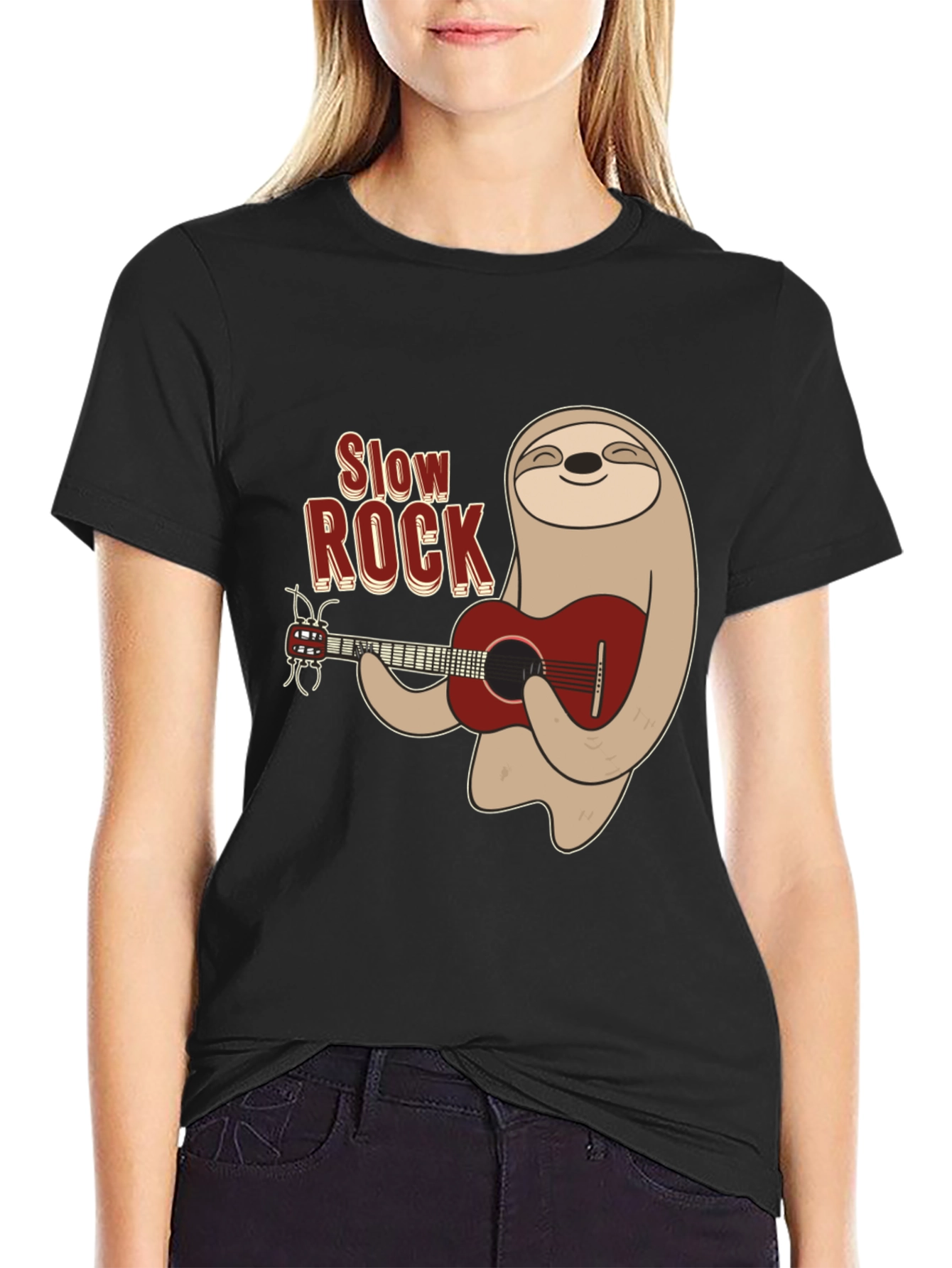 Slow Rock Sloth Graphic Tee