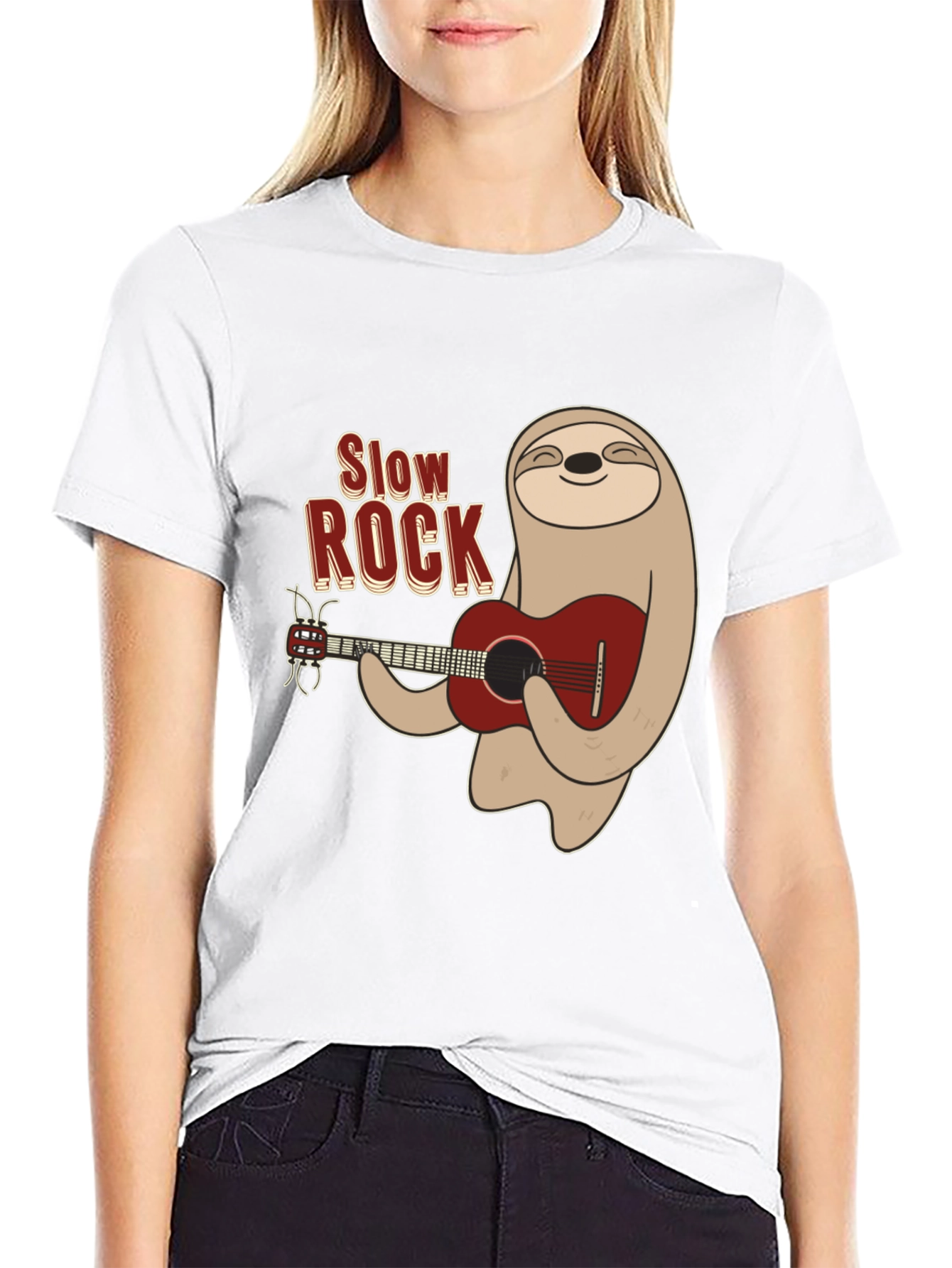 Slow Rock Sloth Graphic Tee