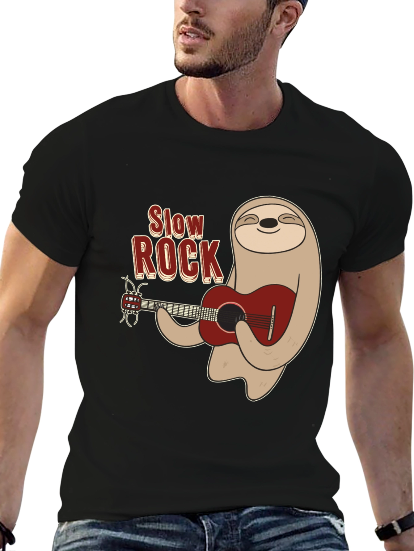 Slow Rock Sloth Graphic Tee