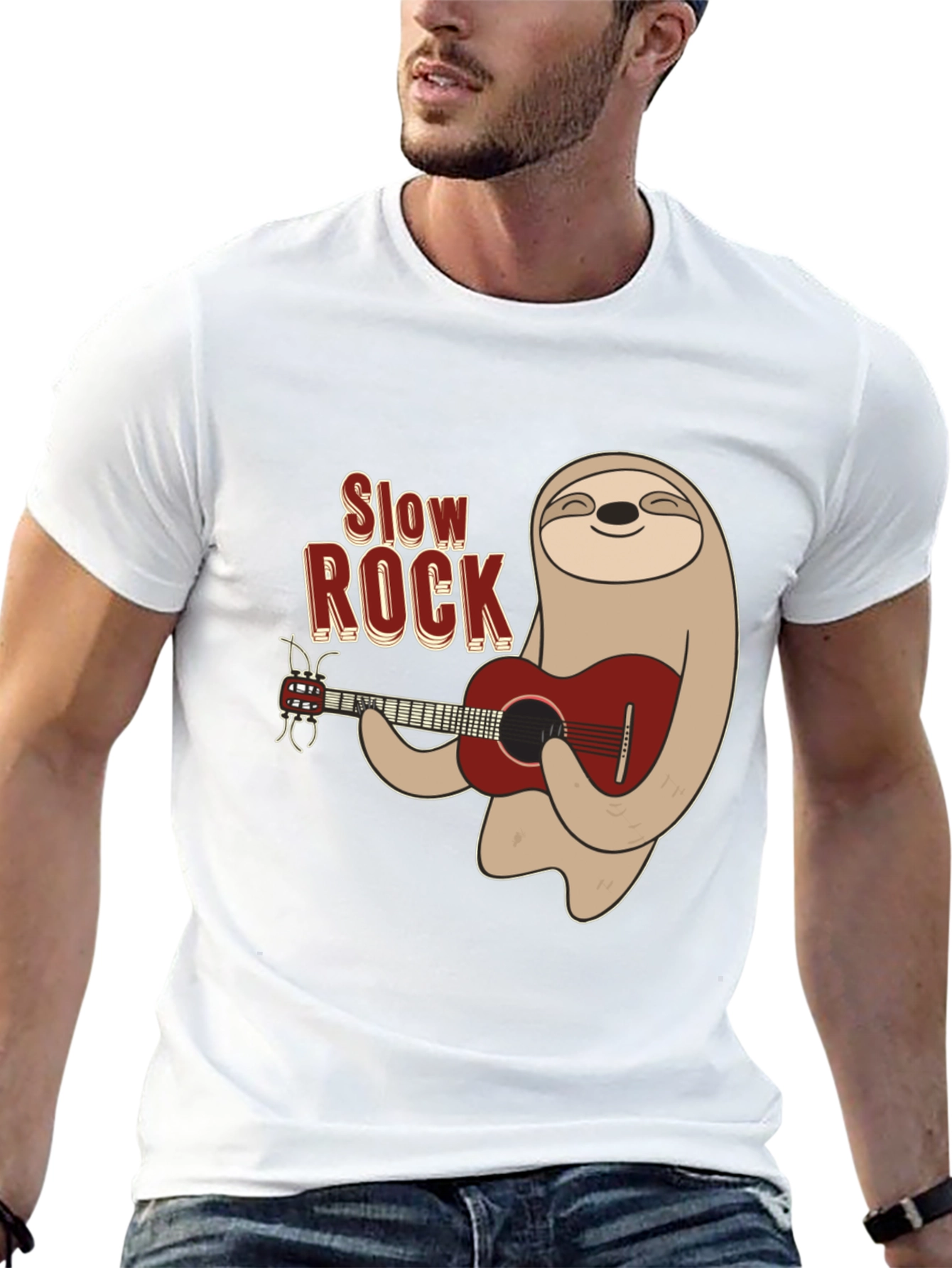 Slow Rock Sloth Graphic Tee