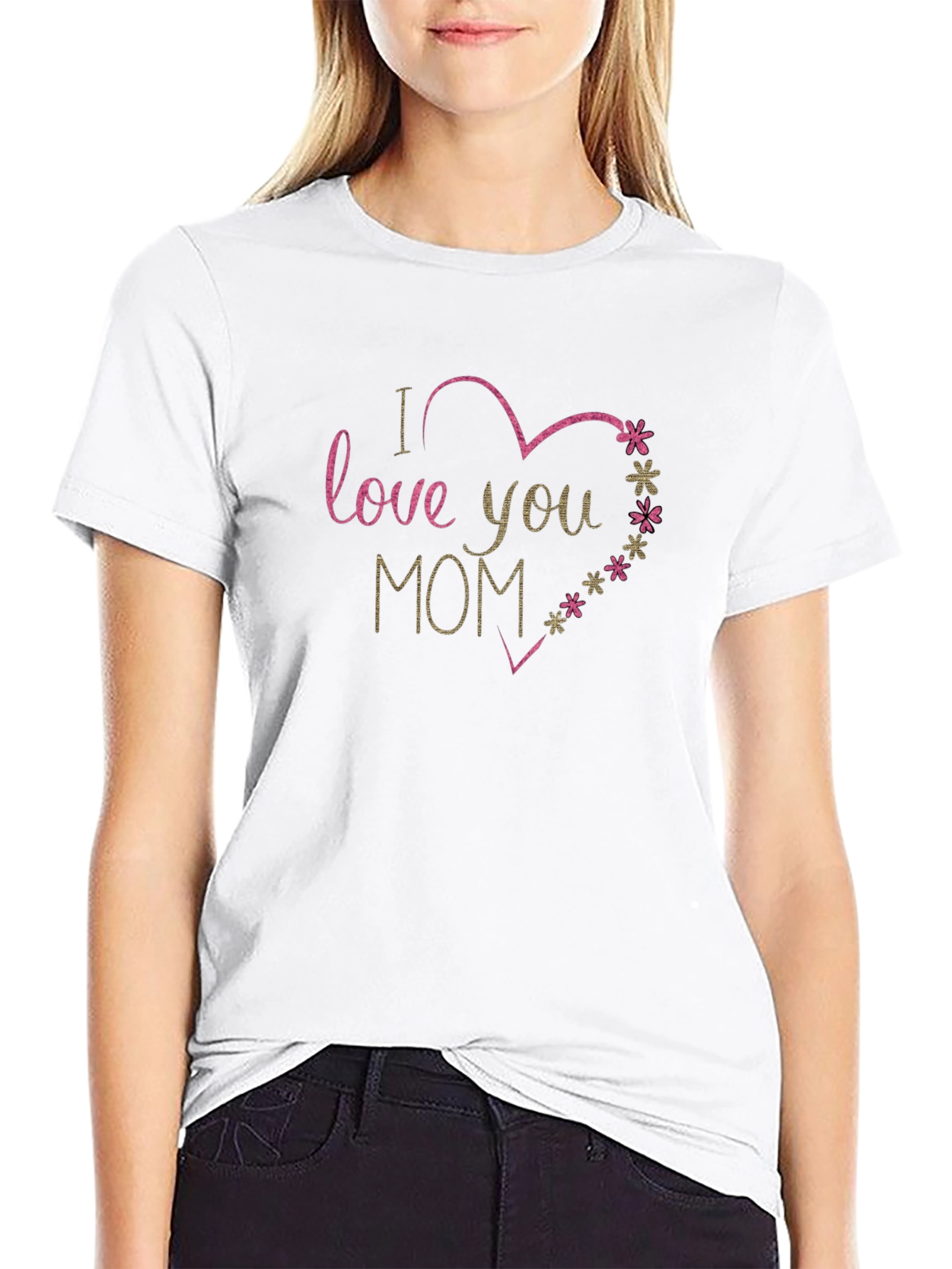 I Love You Mom T-Shirt - Black Graphic Tee