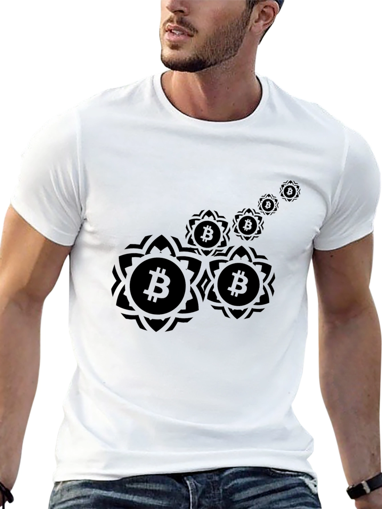 Bitcoin Mandala Graphic T-Shirt - Black