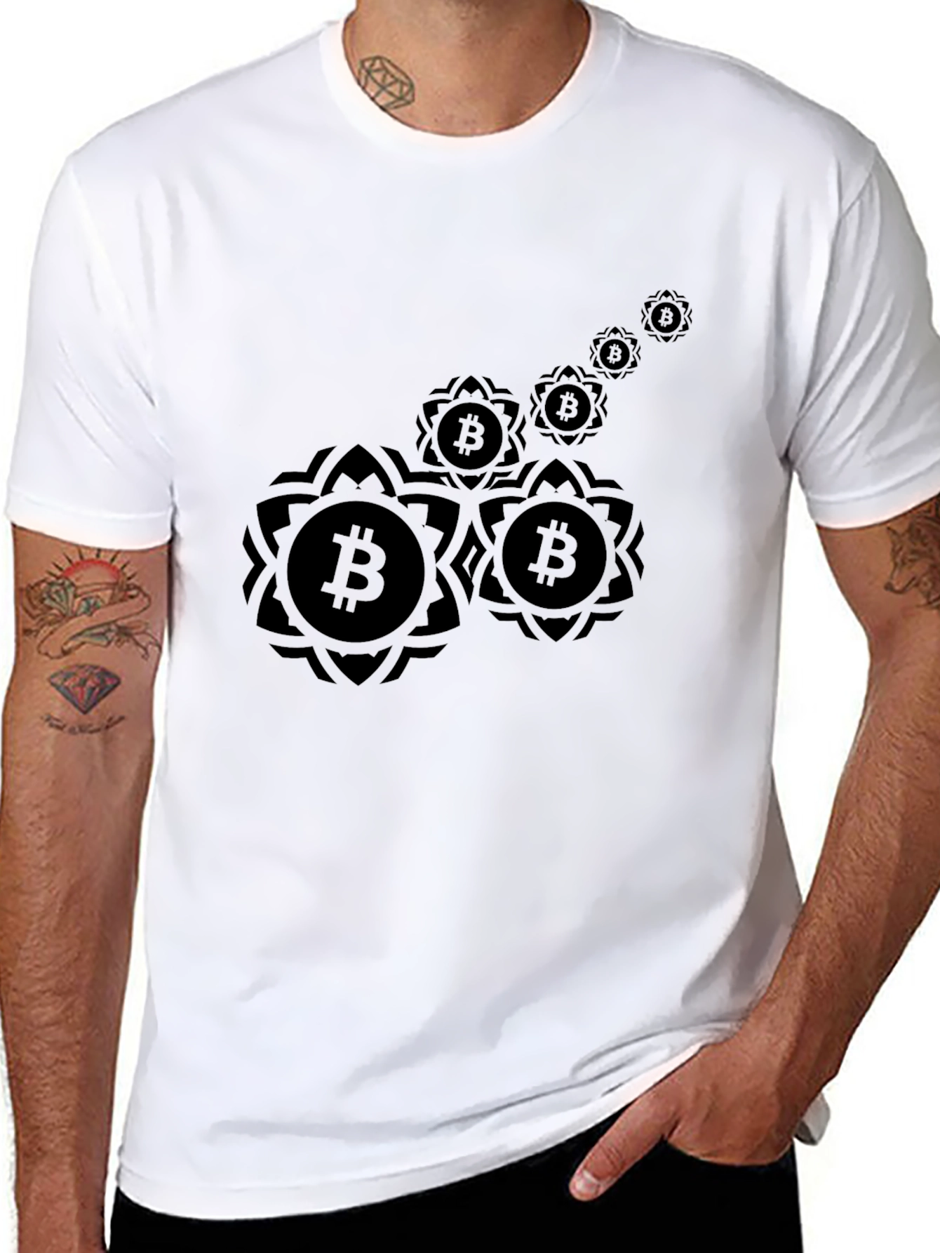 Bitcoin Mandala Graphic T-Shirt - Black