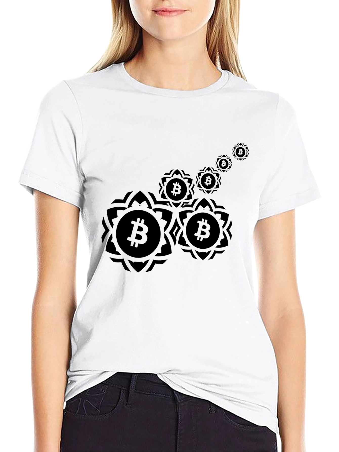 Bitcoin Mandala Graphic T-Shirt - Black
