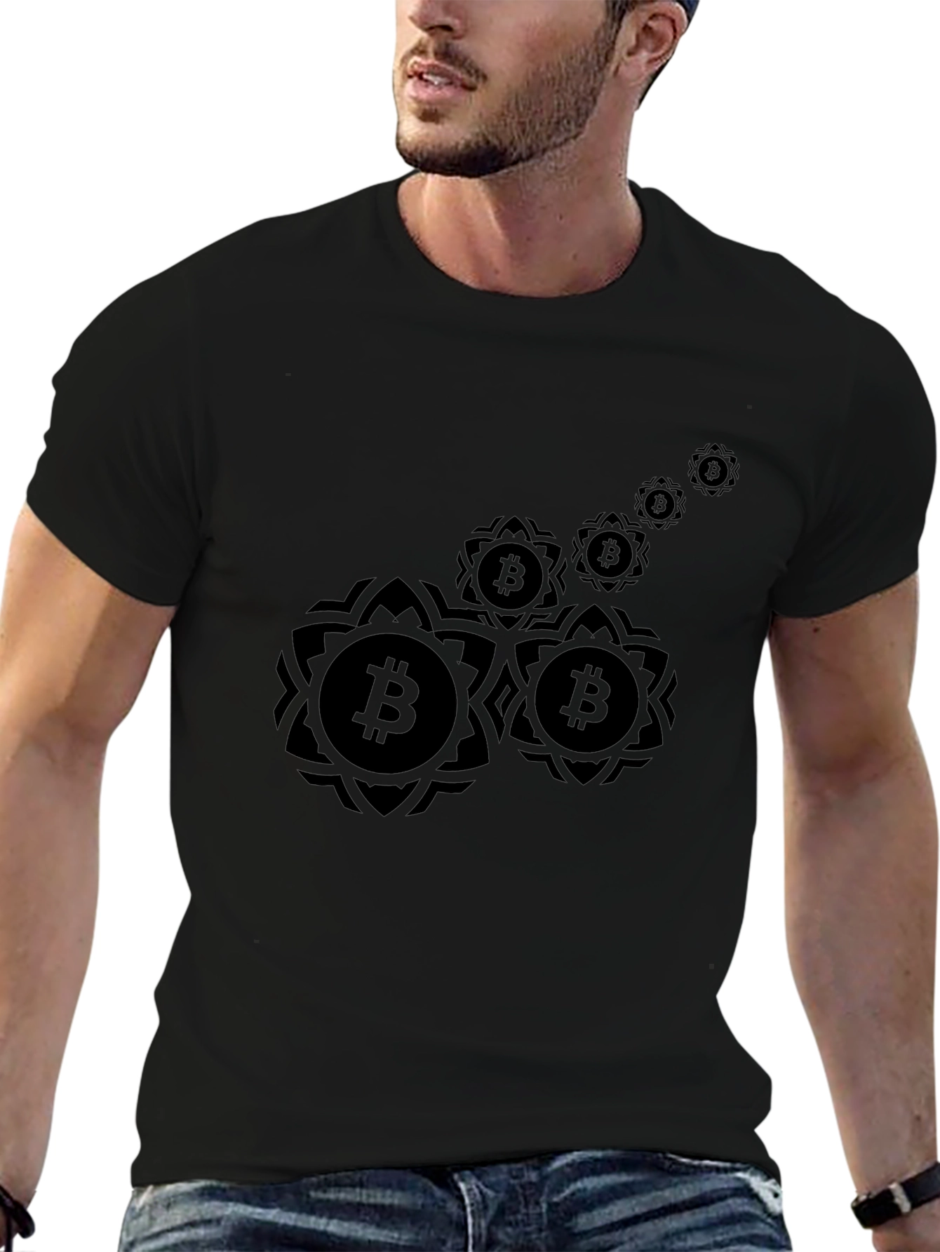 Bitcoin Mandala Graphic T-Shirt - Black