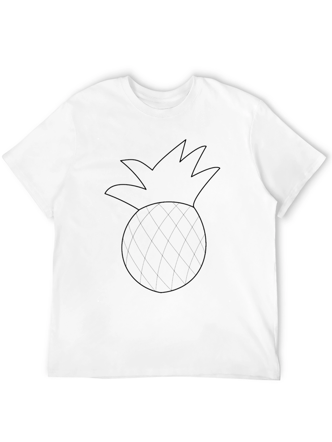 Pineapple Graphic Tee - Black Cotton Casual Shirt