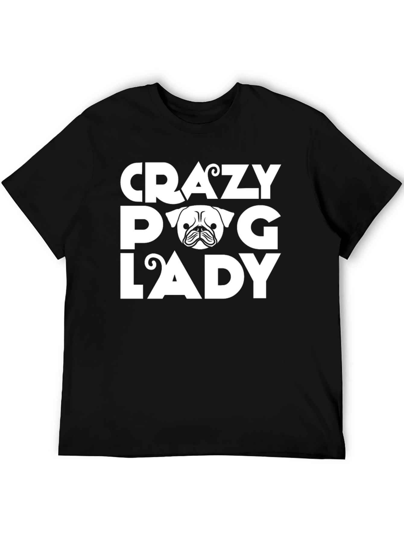 Crazy Dog Lady Pug Graphic T-Shirt