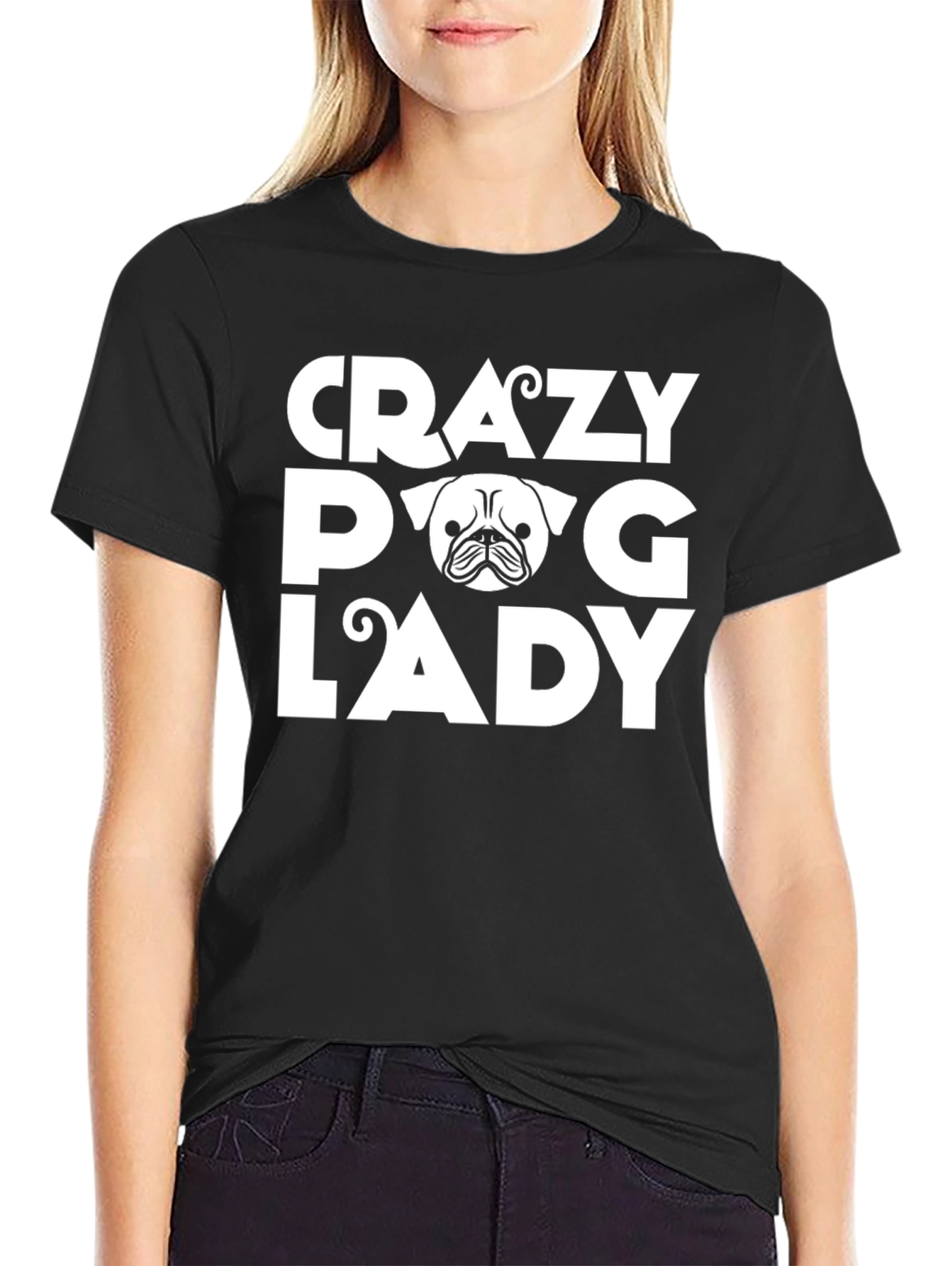 Crazy Dog Lady Pug Graphic T-Shirt