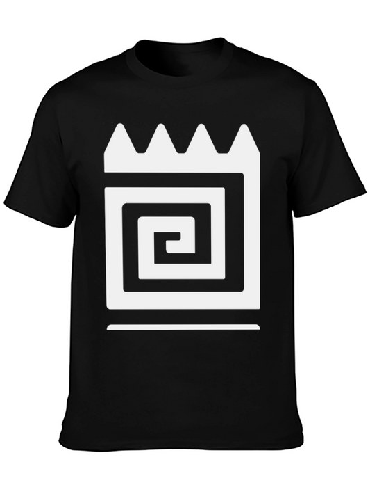 Black Graphic Tee with Adinkra Dwennimmen Symbol