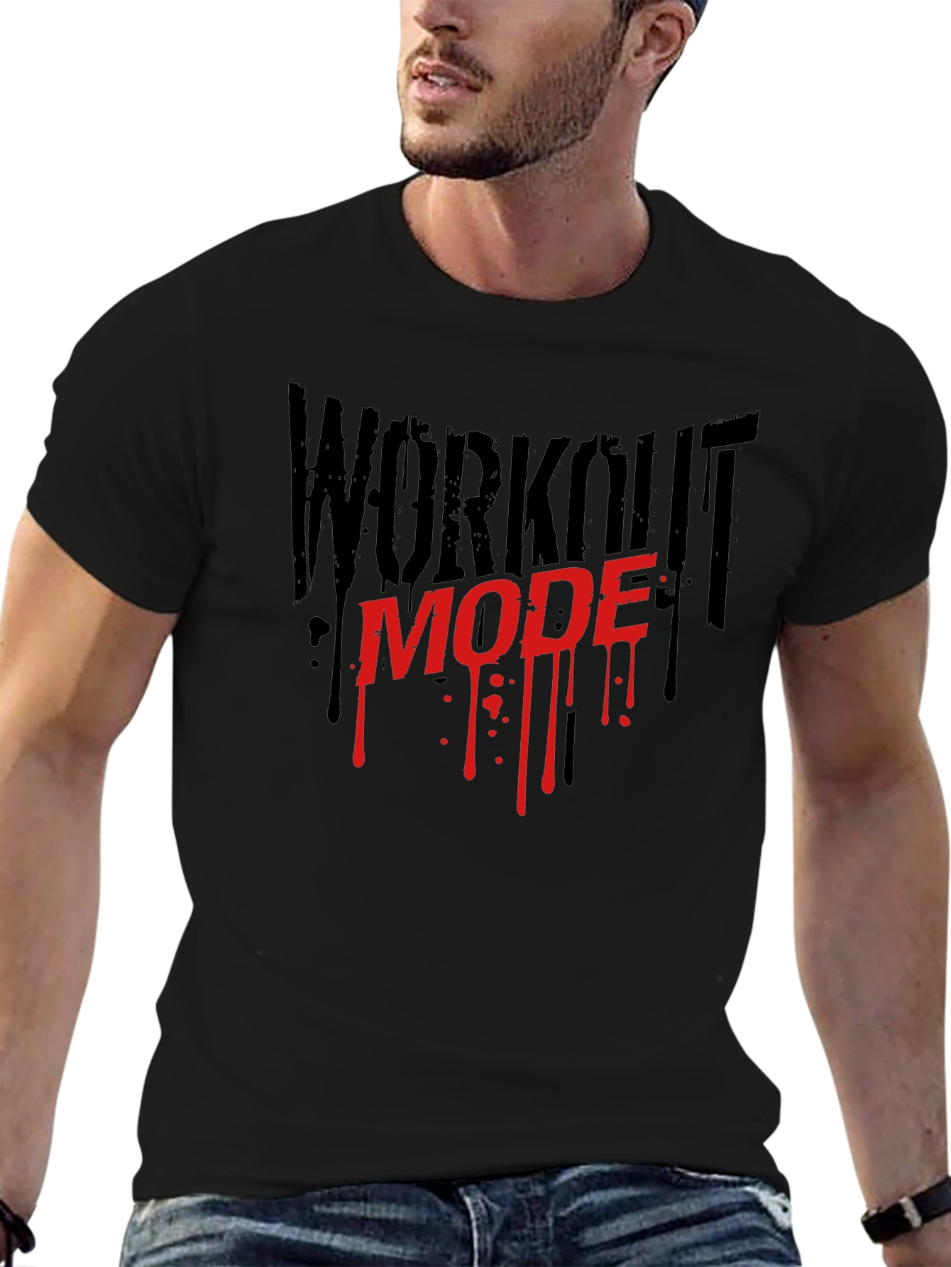 Workout Mode Graphic Tee - Gym Fitness Shirt