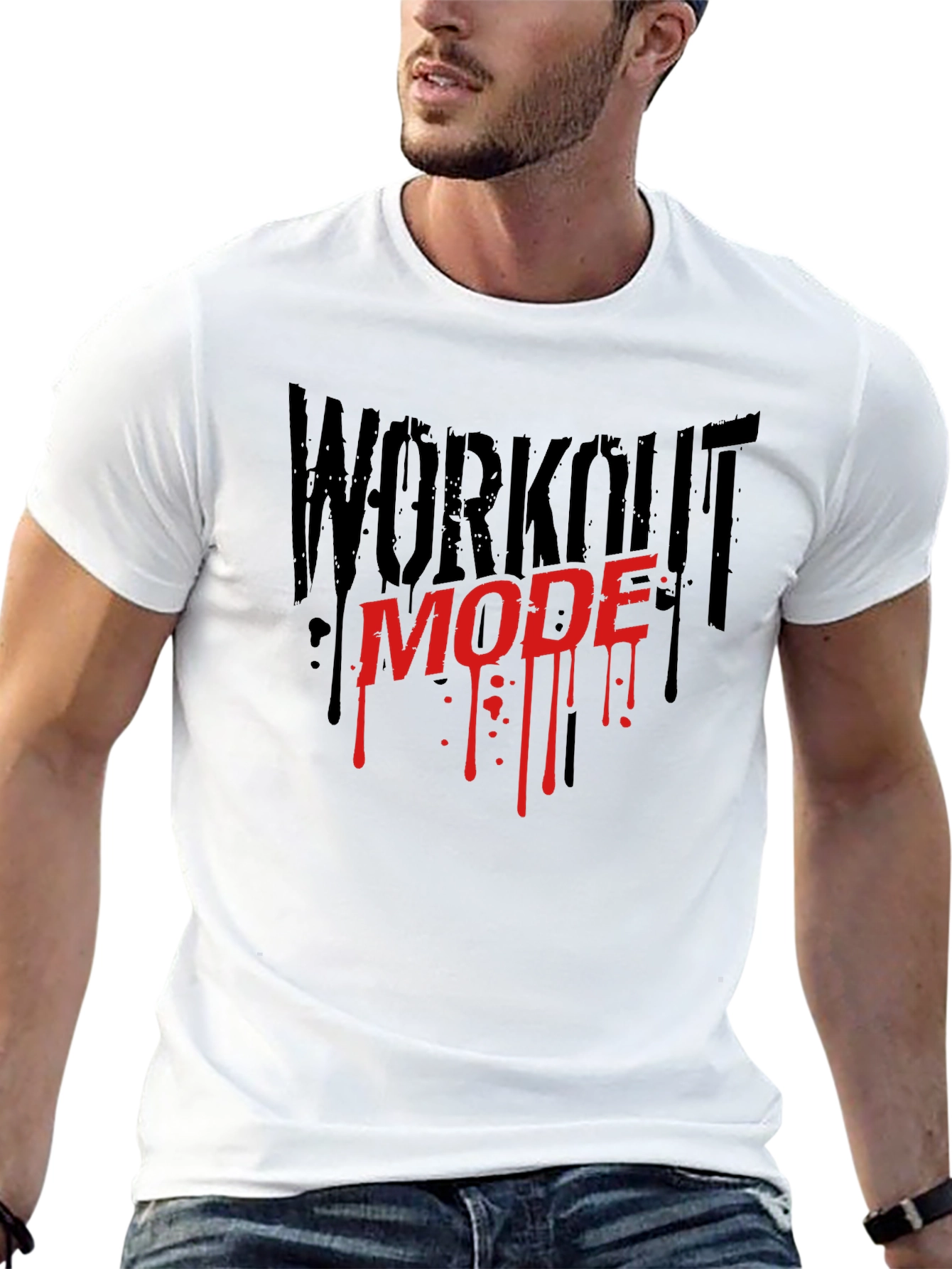 Workout Mode Graphic Tee - Gym Fitness Shirt