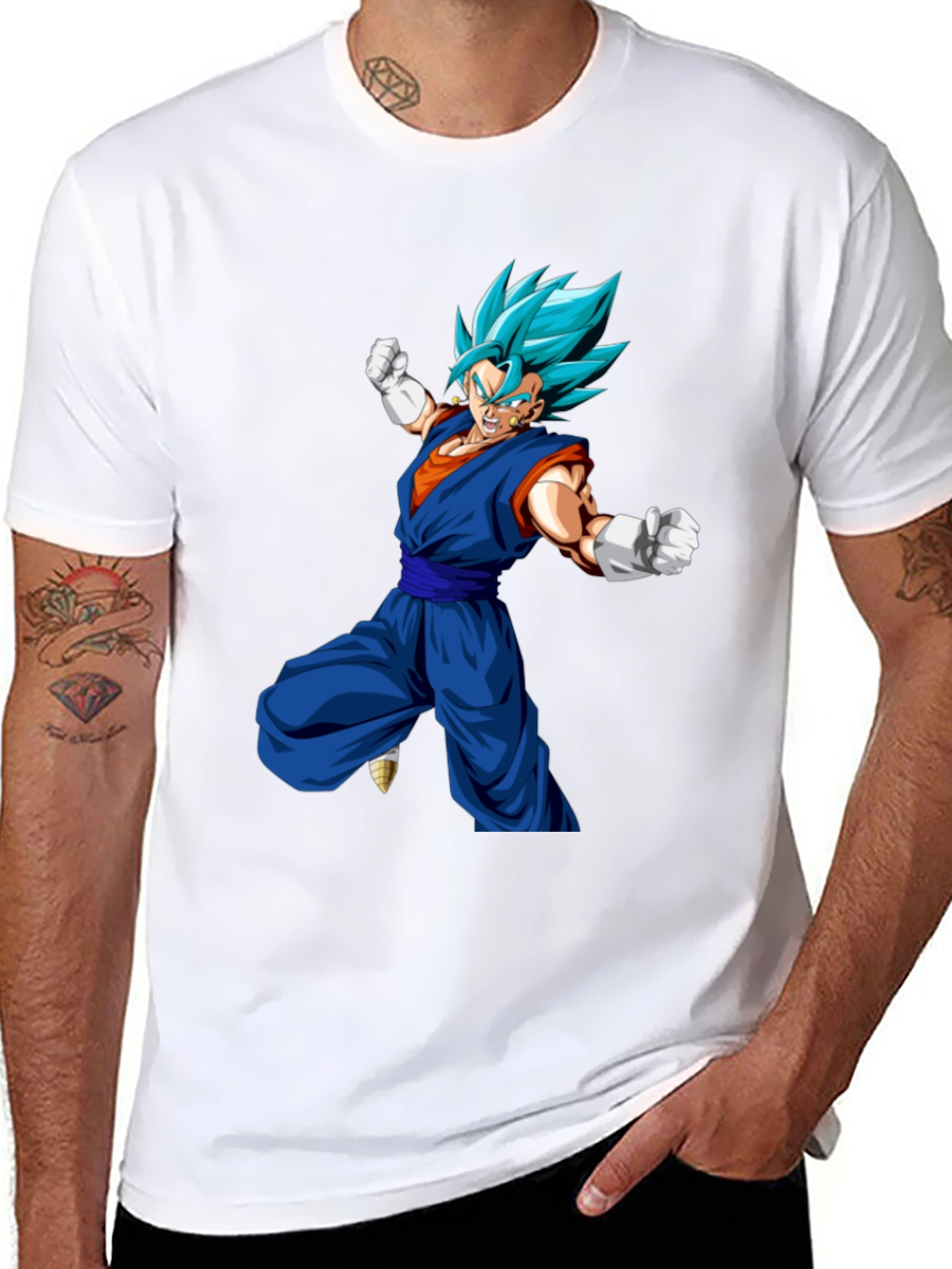 Dragon Ball Z Vegito Graphic Print Black T-Shirt