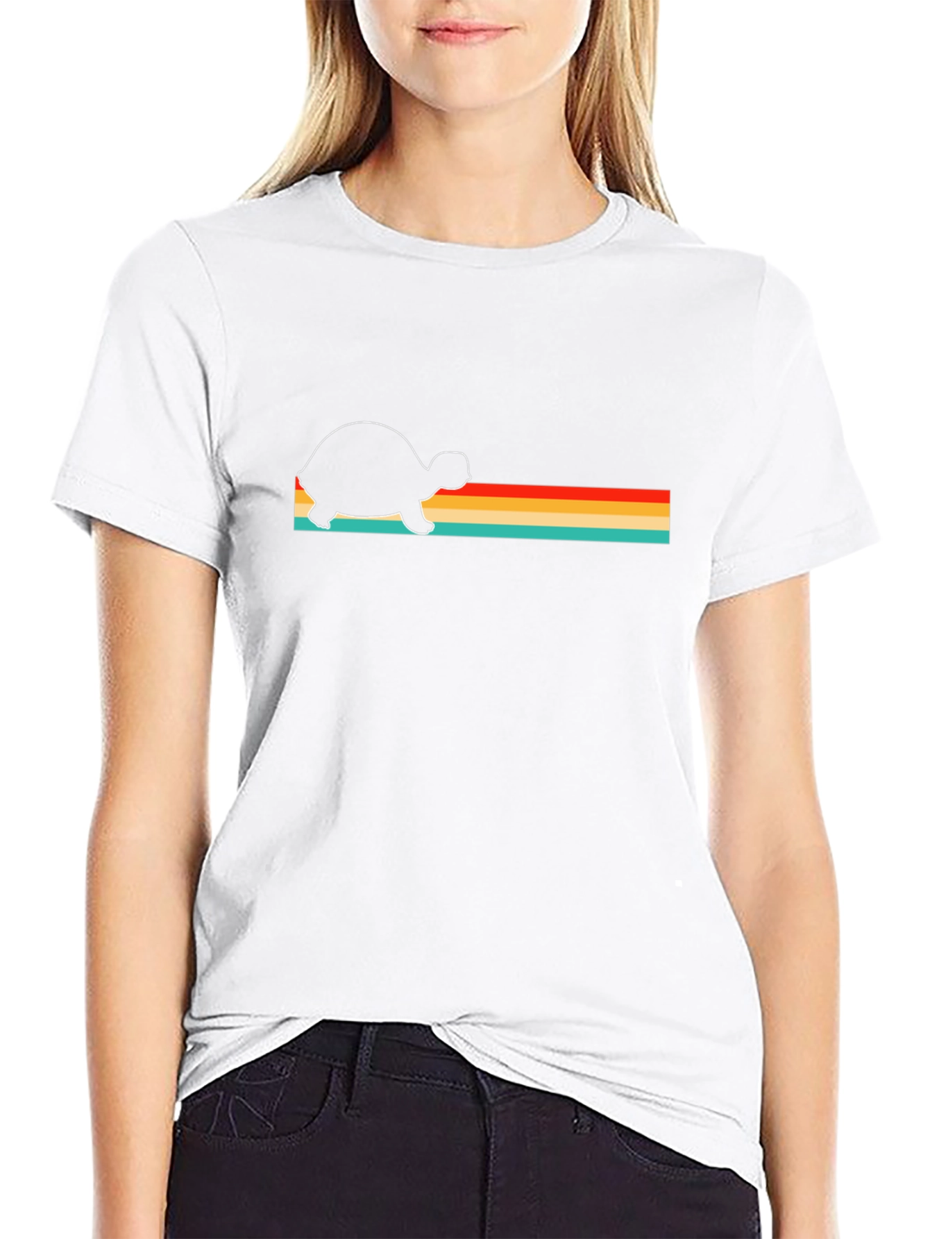 Retro Turtle Graphic Tee - Black