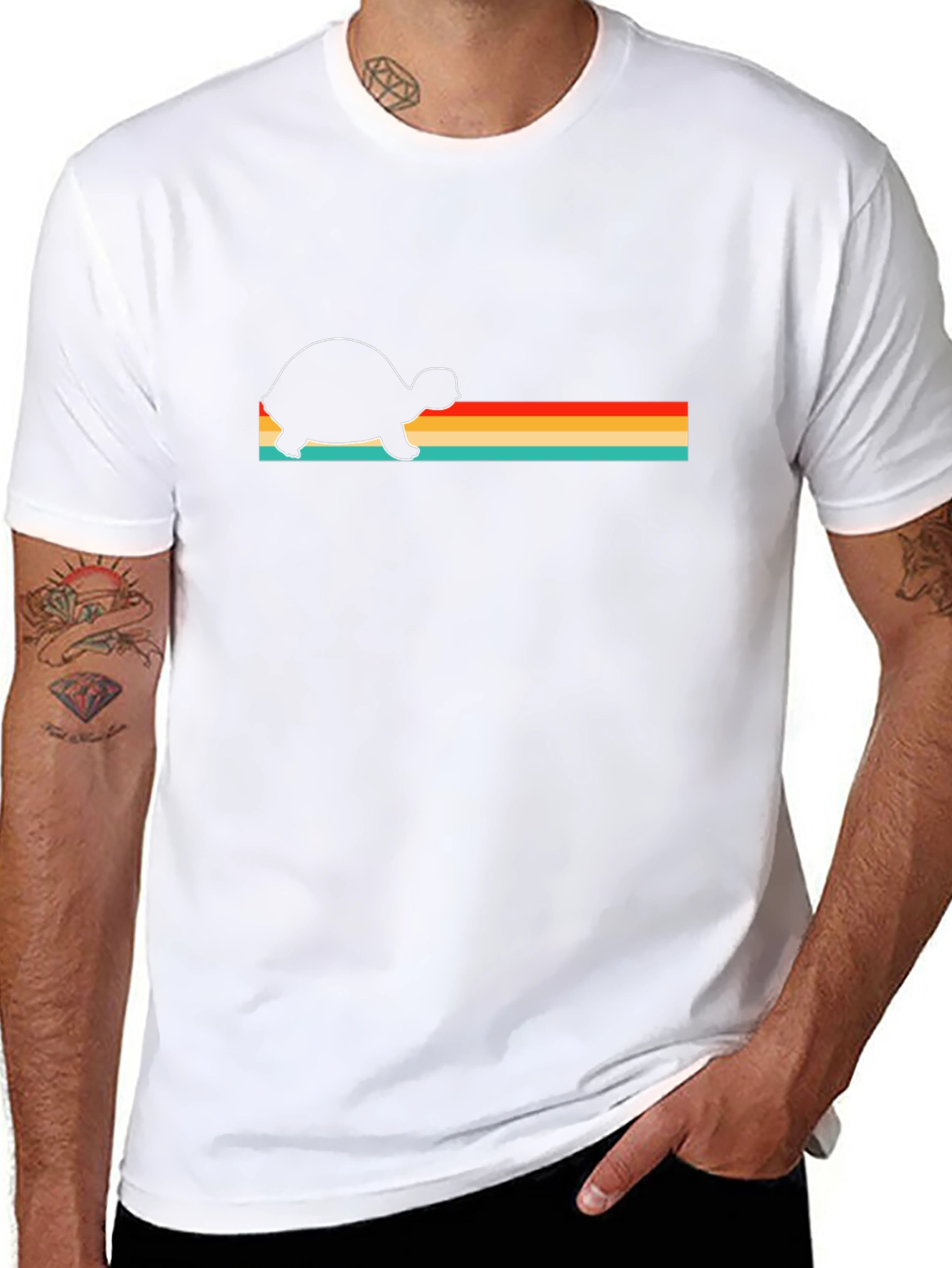 Retro Turtle Graphic Tee - Black