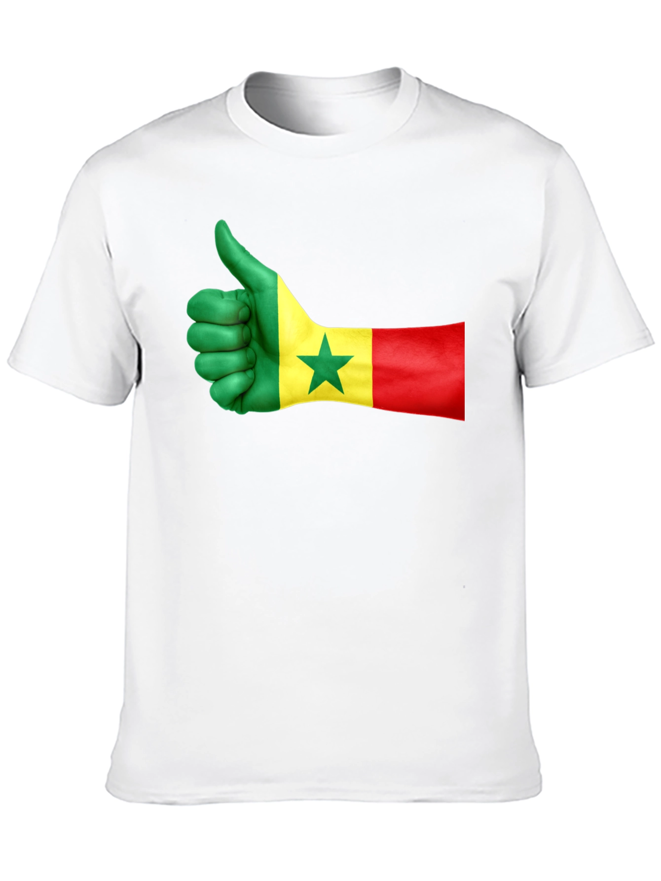 Senegal Flag Thumbs Up Graphic Tee - Black