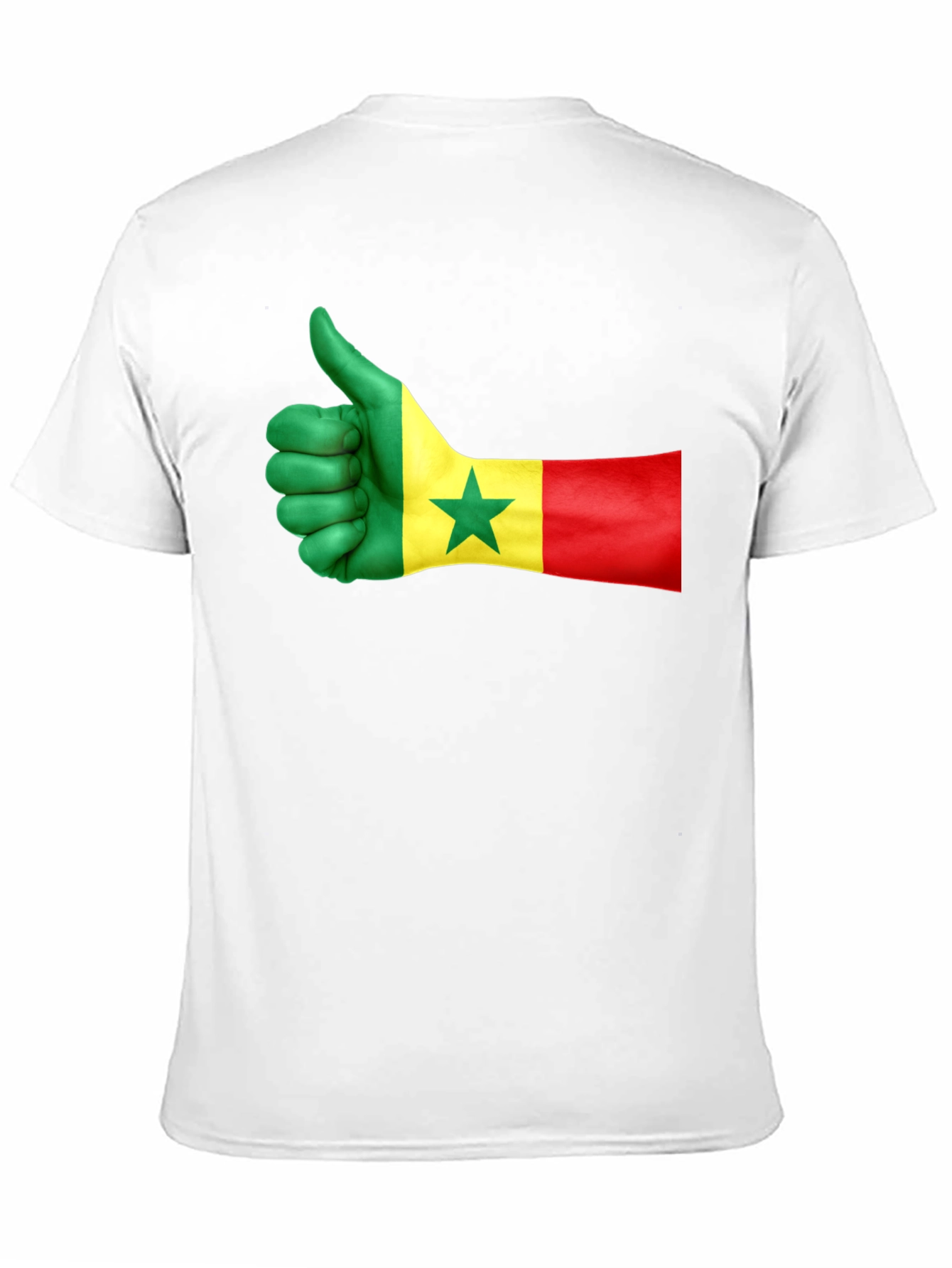Senegal Flag Thumbs Up Graphic Tee - Black