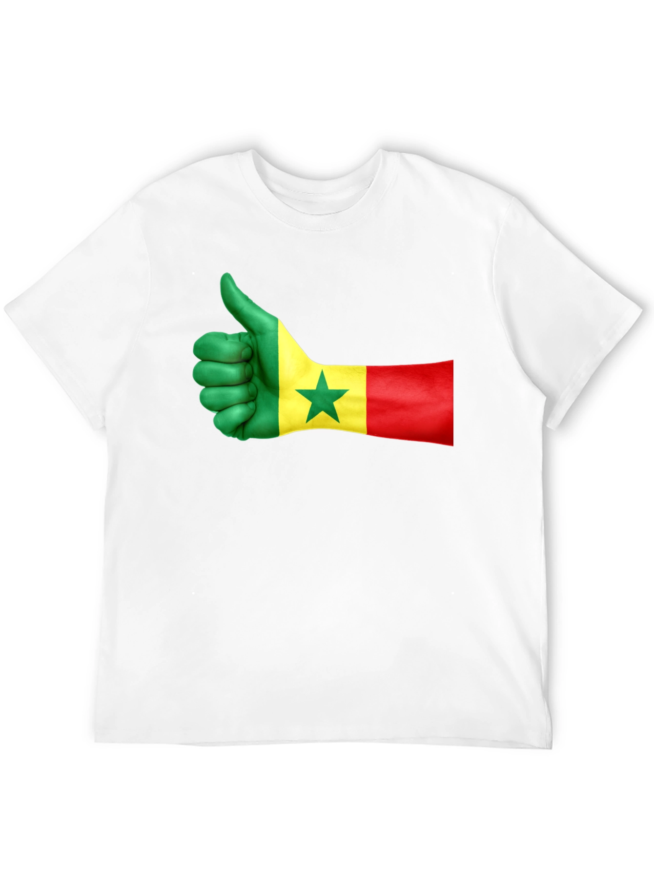 Senegal Flag Thumbs Up Graphic Tee - Black