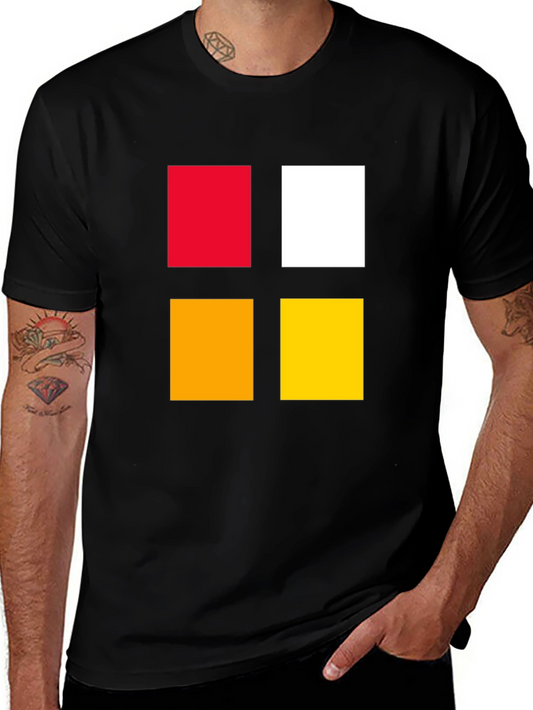 Colorful Block Graphic Tee - Bold & Modern Design