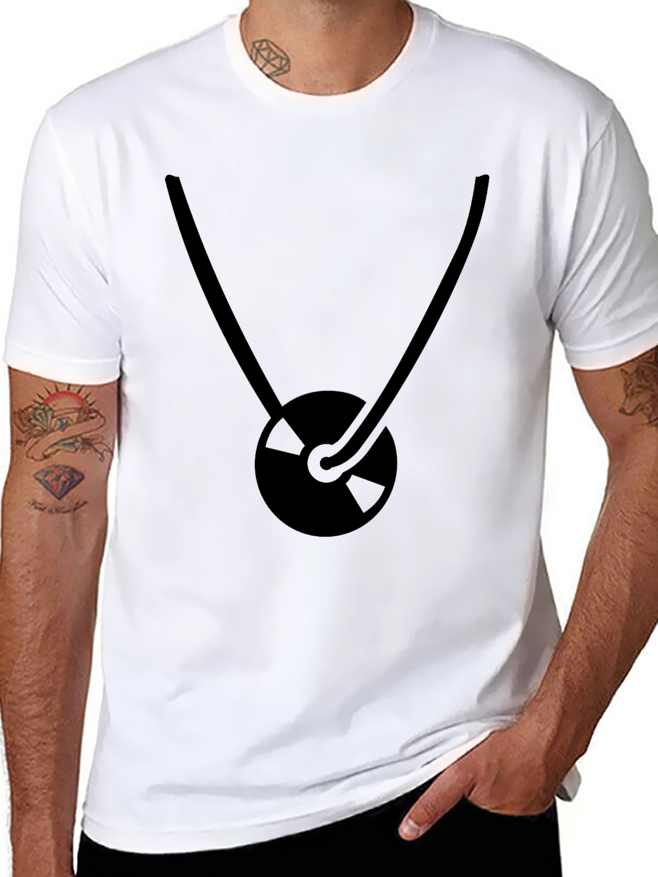 Minimalist Black T-Shirt with Hockey Sticks Design