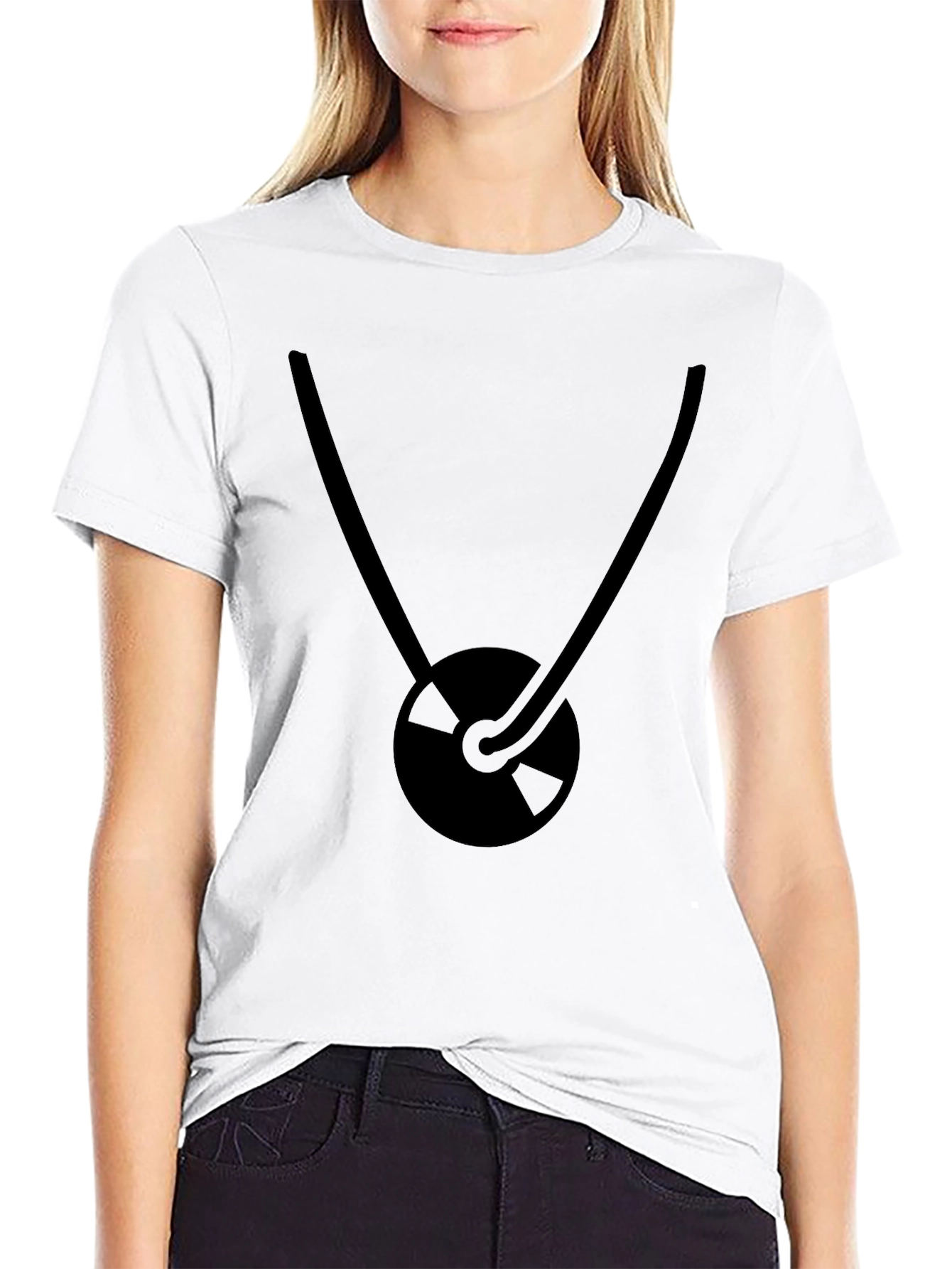 Minimalist Black T-Shirt with Hockey Sticks Design