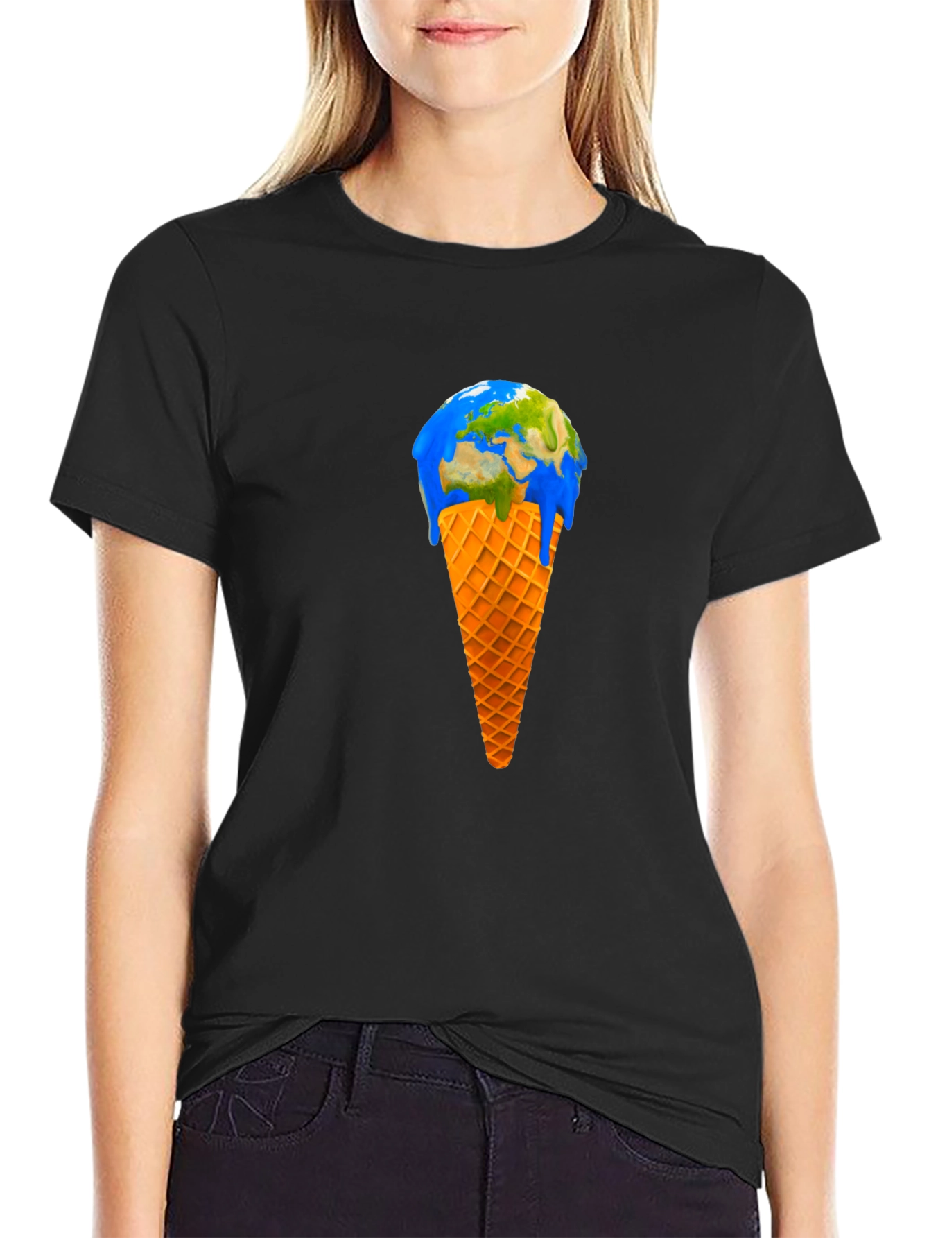 Earth Ice Cream Cone Graphic Tee