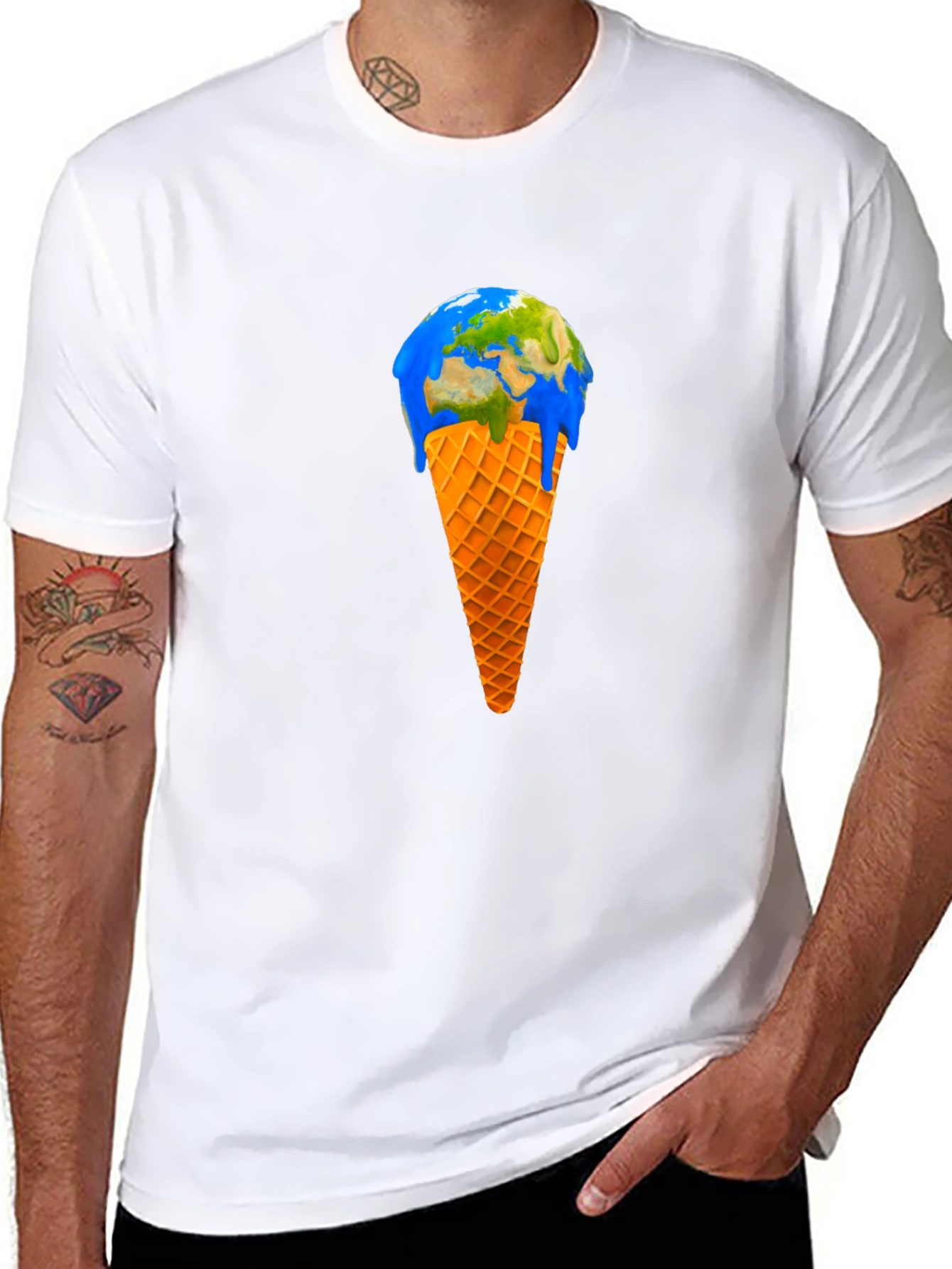 Earth Ice Cream Cone Graphic Tee