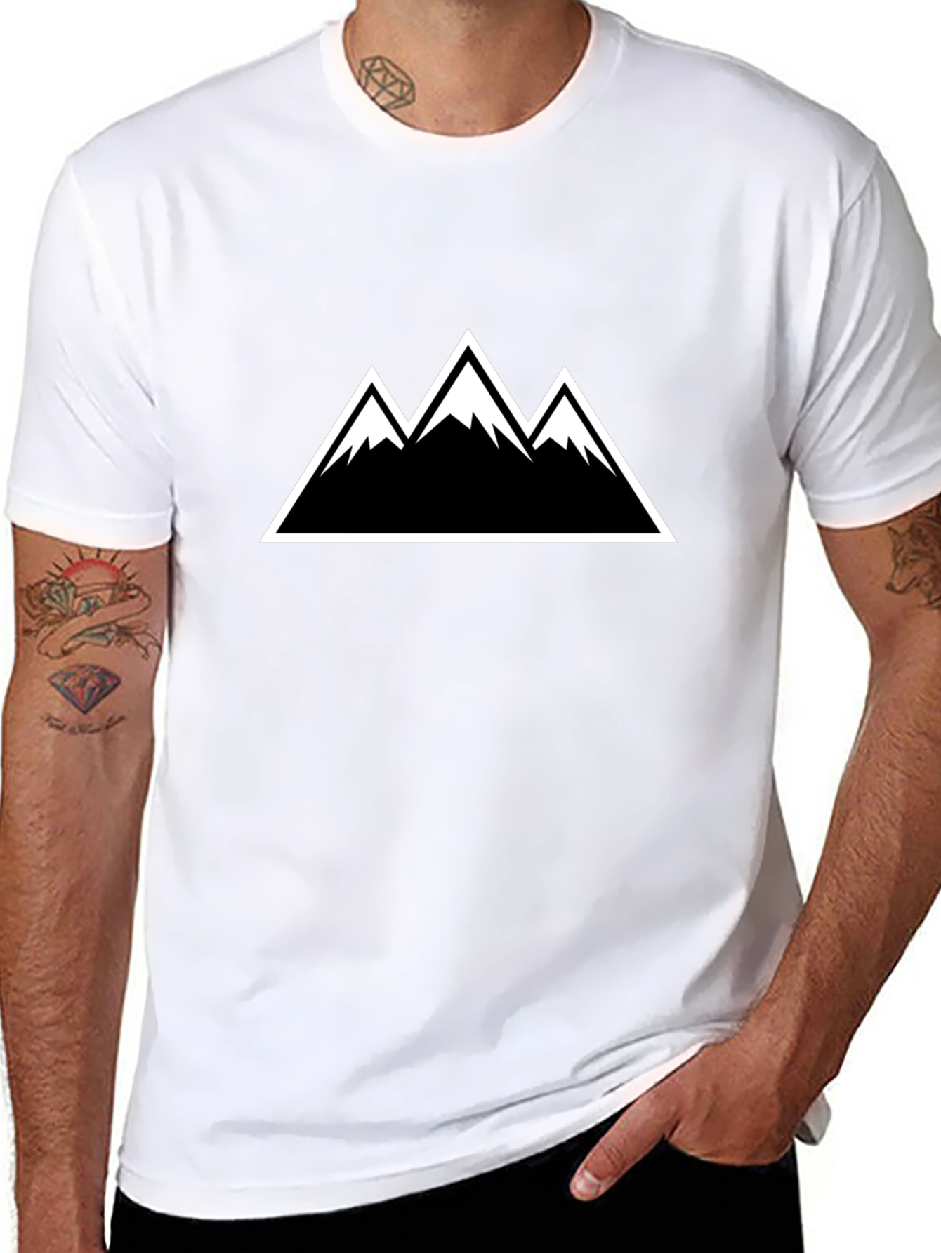 Mountain Peak Graphic Tee - Black Short Sleeve